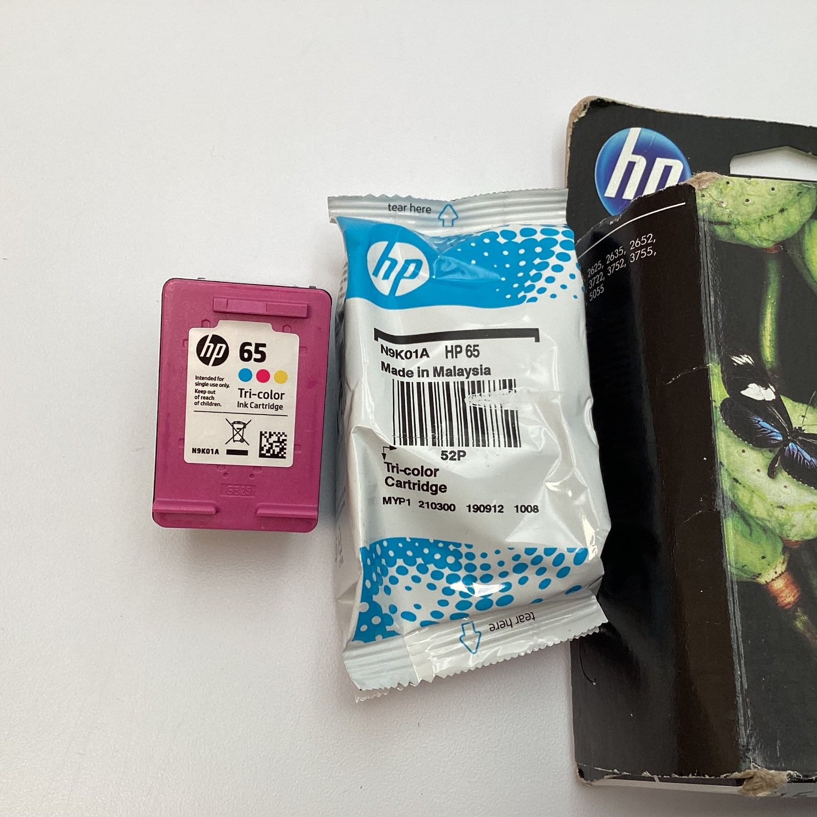 Lot of 4 Total Genuine HP 65 Ink Cartridges – Mixed Lot – Exp 2020 – 2022 – New