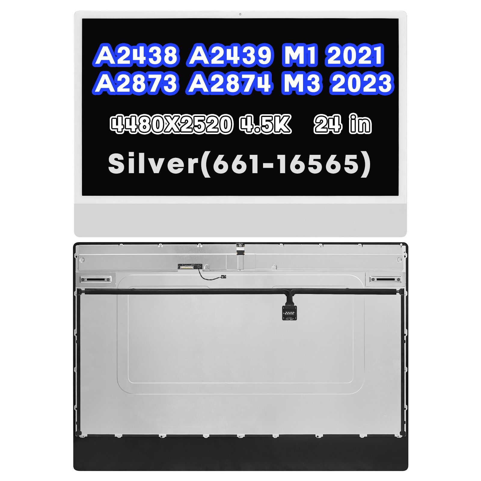 A2439 for iMac 24″ M1 2021 EMC 3664 LCD Screen Replacement Assembly A++ Silver