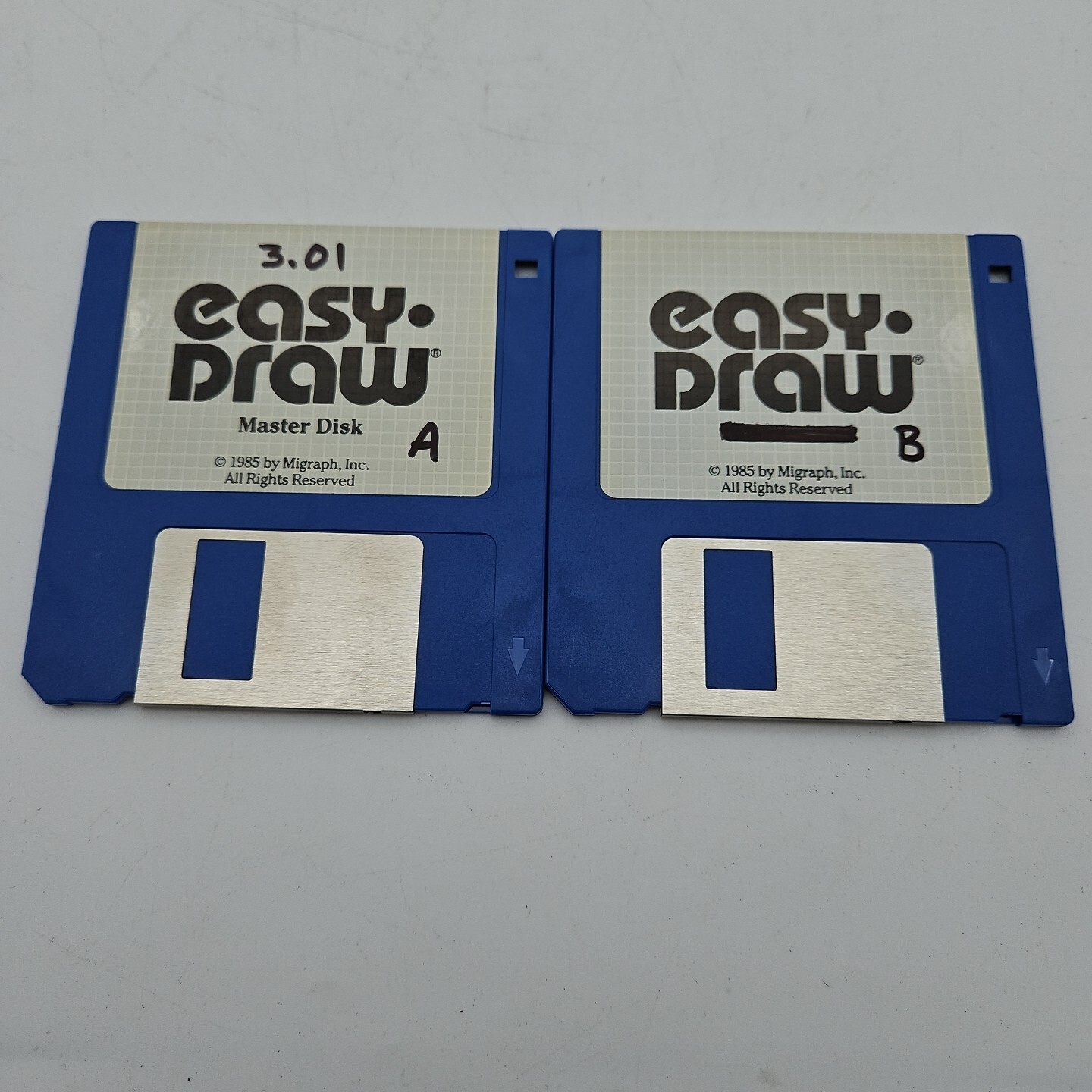 Easy Draw 3.01 Disk A + B Computer Software Vintage VTG