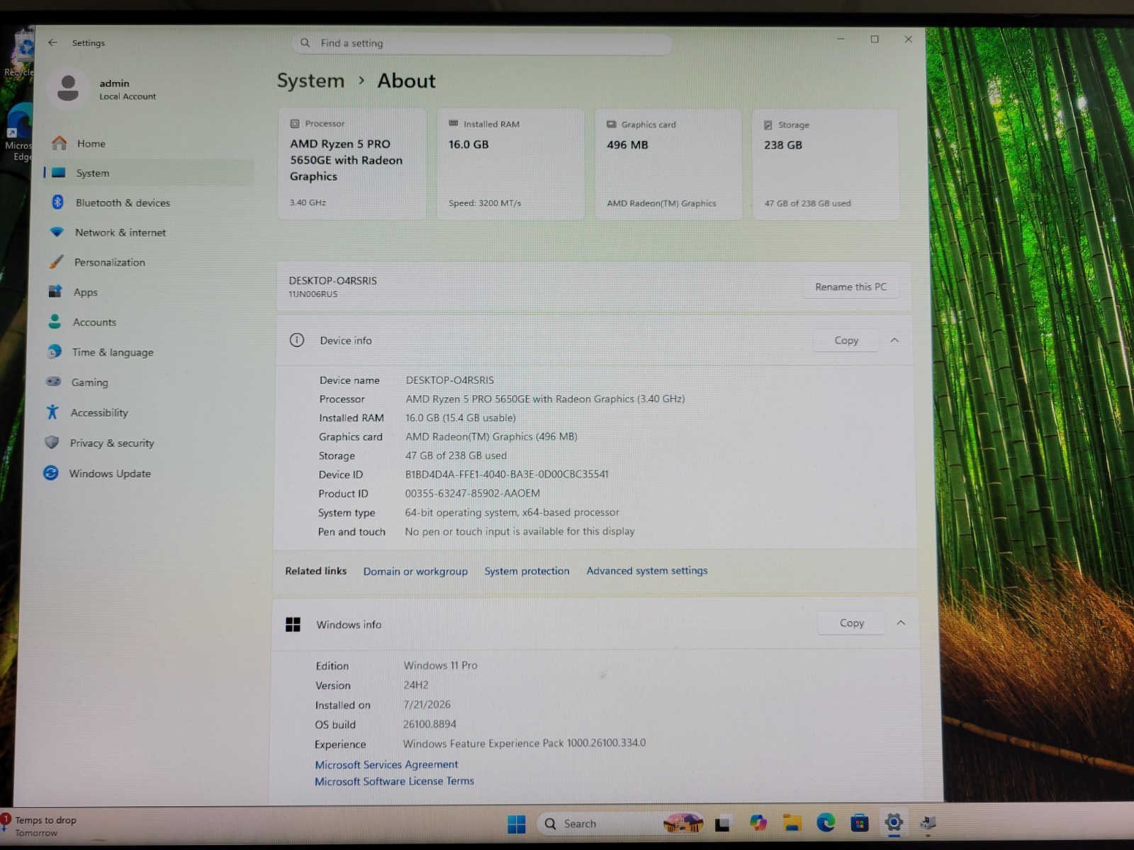 Lenovo ThinkCentre M75q Gen 2 Ryzen 5 Pro 5650GE 16GB RAM 256GB SSD w/PA | C1240