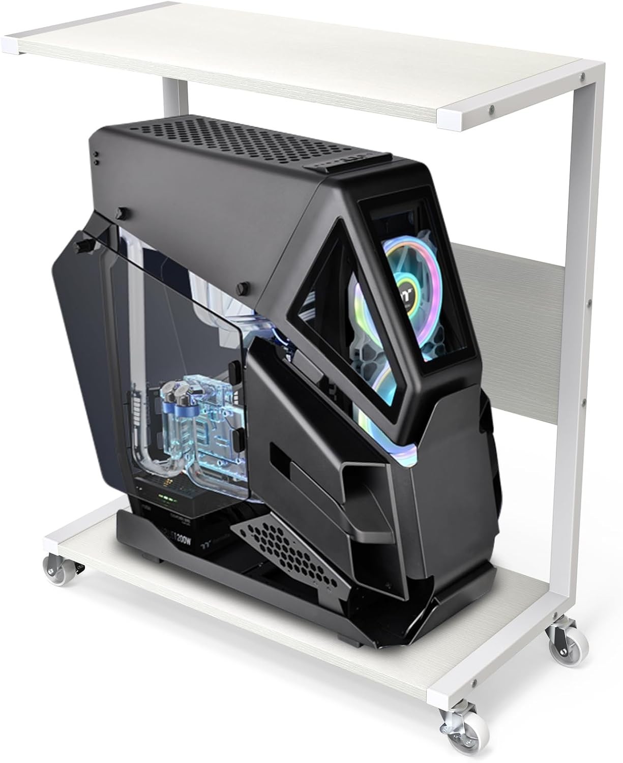 PC Stand Cart Computer Tower Stand Large ATX-Case Sotrage CPU Holder Cart Under