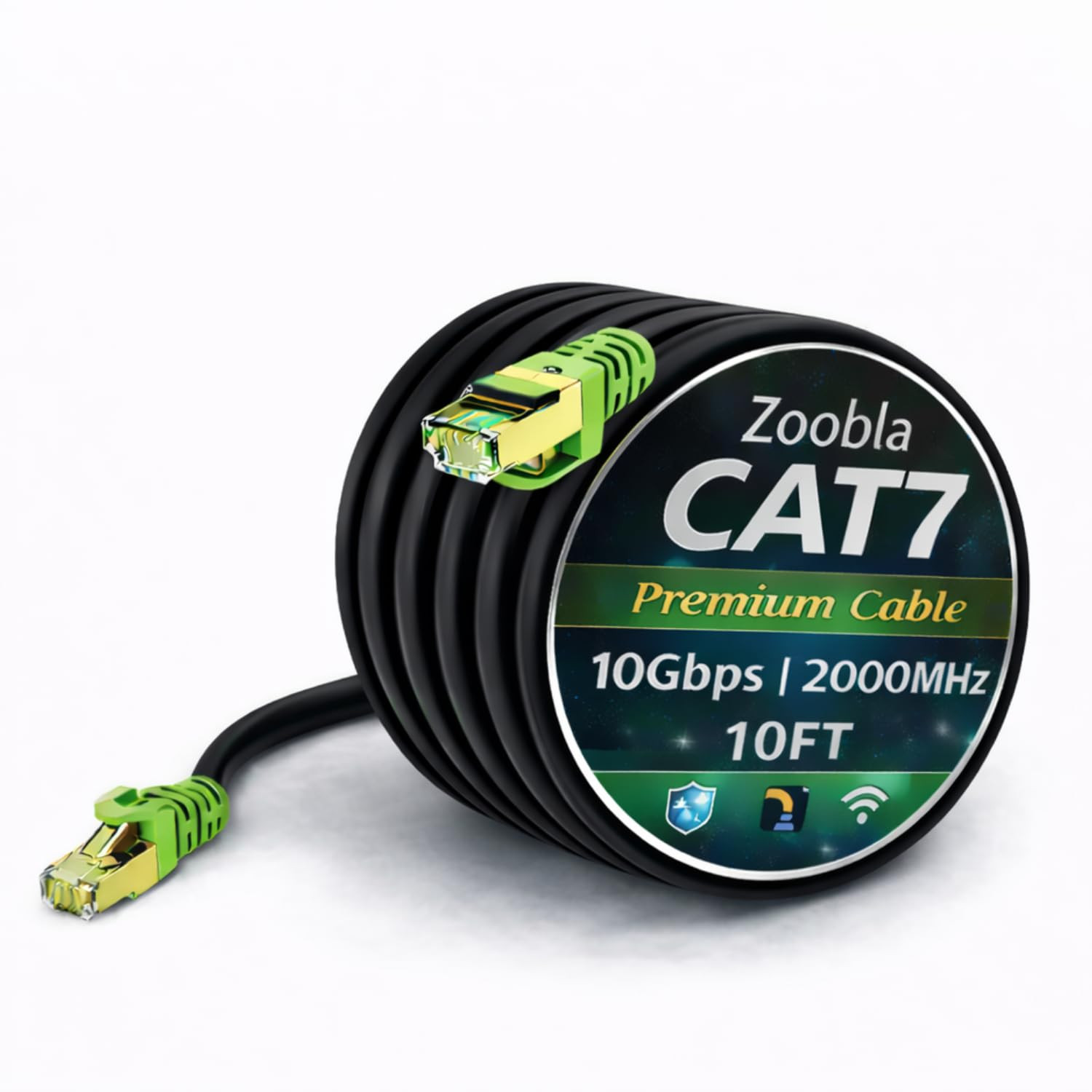 Cat7 SFTP Ethernet Patch Cord 75Ft – 100% Pure Copper LAN Cable, Double Shielded
