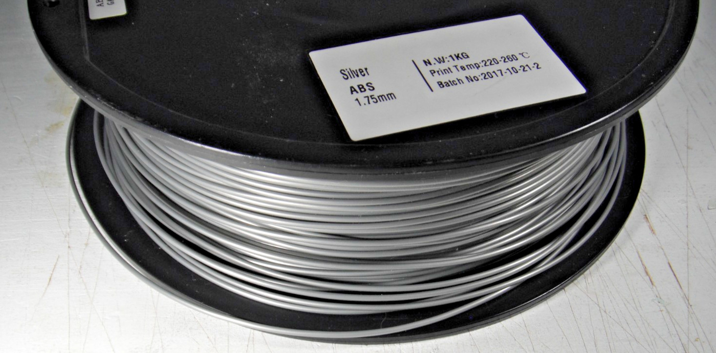MATTERHACKERS SILVER ABS 1.75mm Filament 220-260 C Opened Roll 1 lb +/-