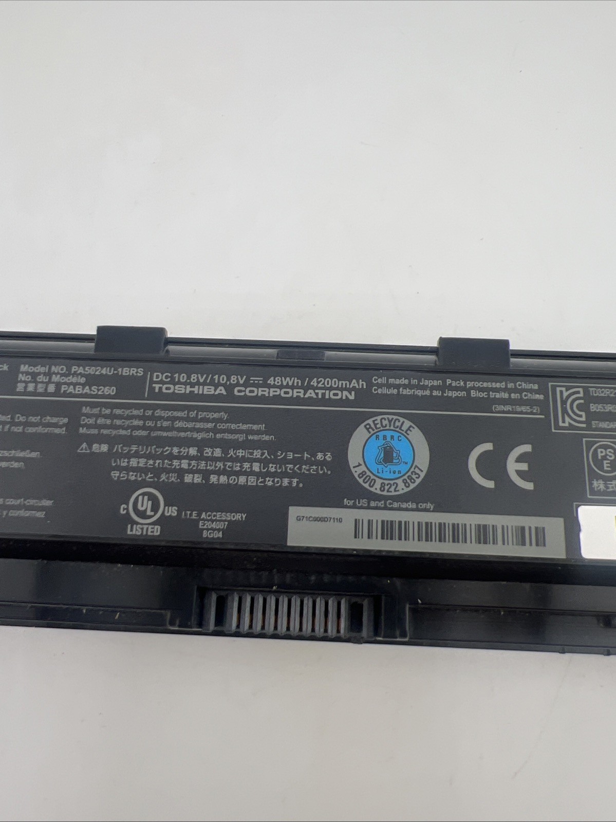 Toshiba PA5024U-1BRS Battery For Toshiba Satellite C850 PABAS260 C55T C855D 48WH