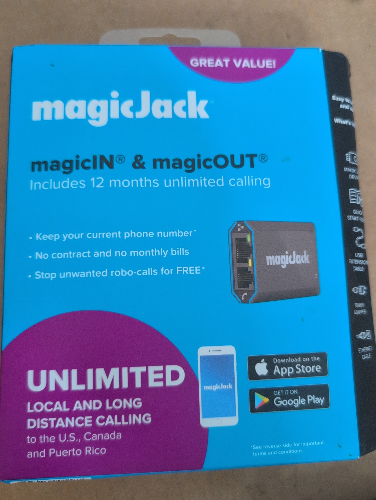 magicJack Home VOIP Adapter – Unlimited US & Canada Calls