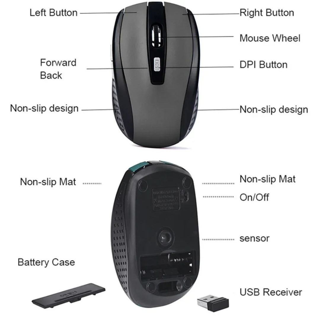Wireless Optical Mouse 2.4GHz USB Receiver Cordless Mice For PC Laptop Computer
