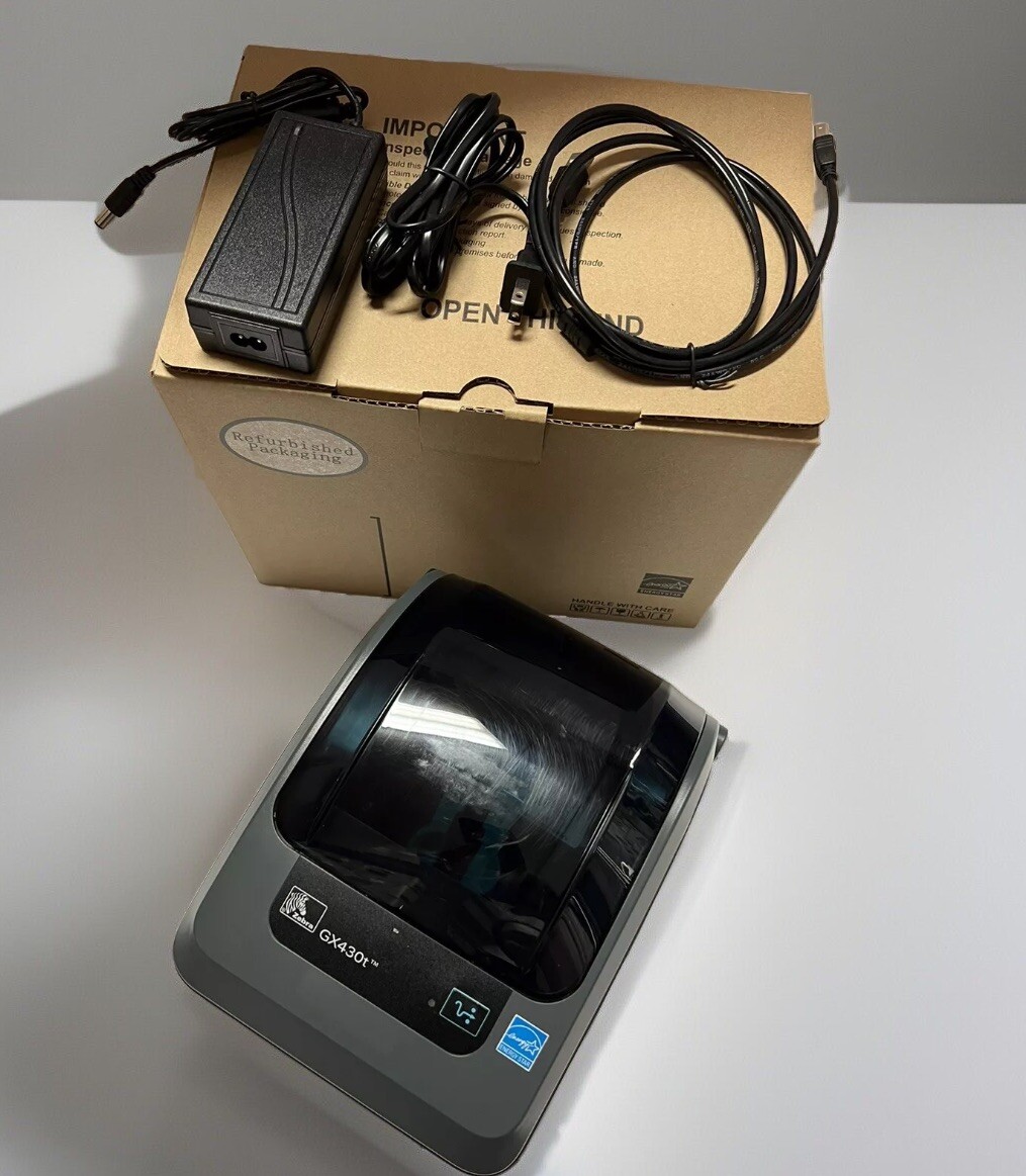 Zebra GX430T Thermal Transfer Barcode Label Printer 300 dpi USB Ethernet Serial
