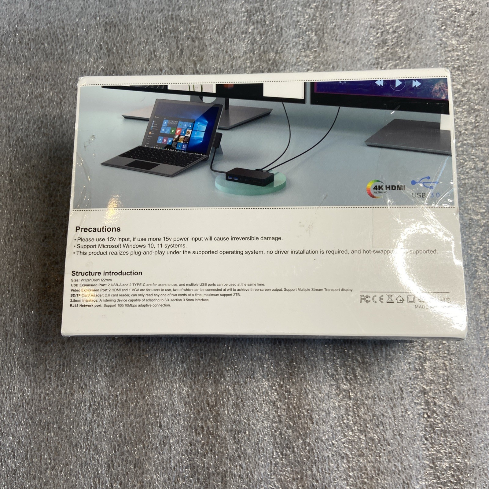 Surface Expansion Dock Triple Display 12 in 1 Dual HDMI+VGA For Surface Pro 257