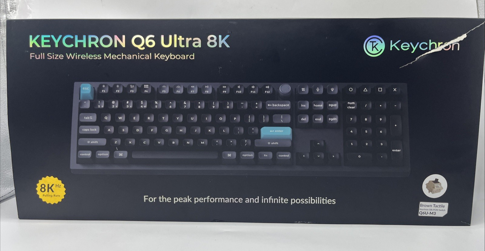 Keychron Q6 Ultra 8K Full Size Mechanical Keyboard Wireless RGB NEW / OPEN BOX