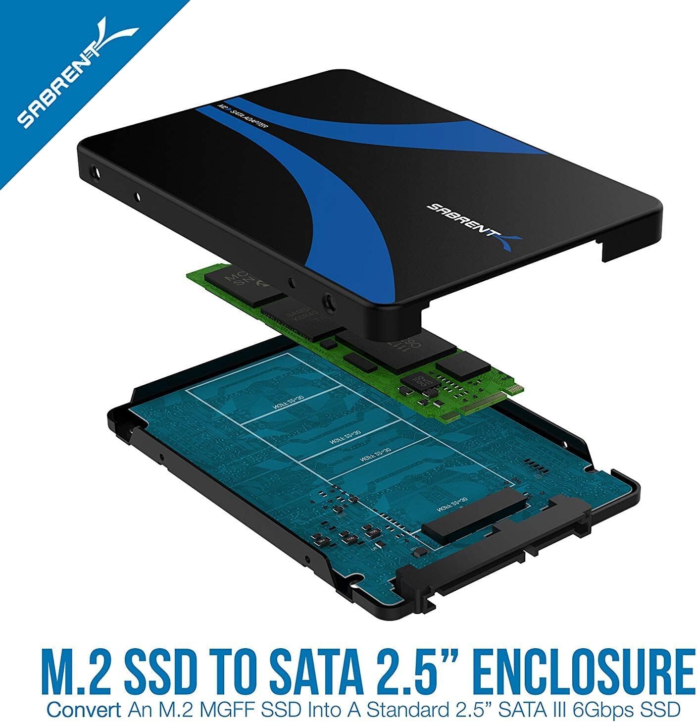 Adaptador De Carcasa De Aluminio Sata Iii M.2 Ssd A Sata Iii De 2,5 Pulgadas…