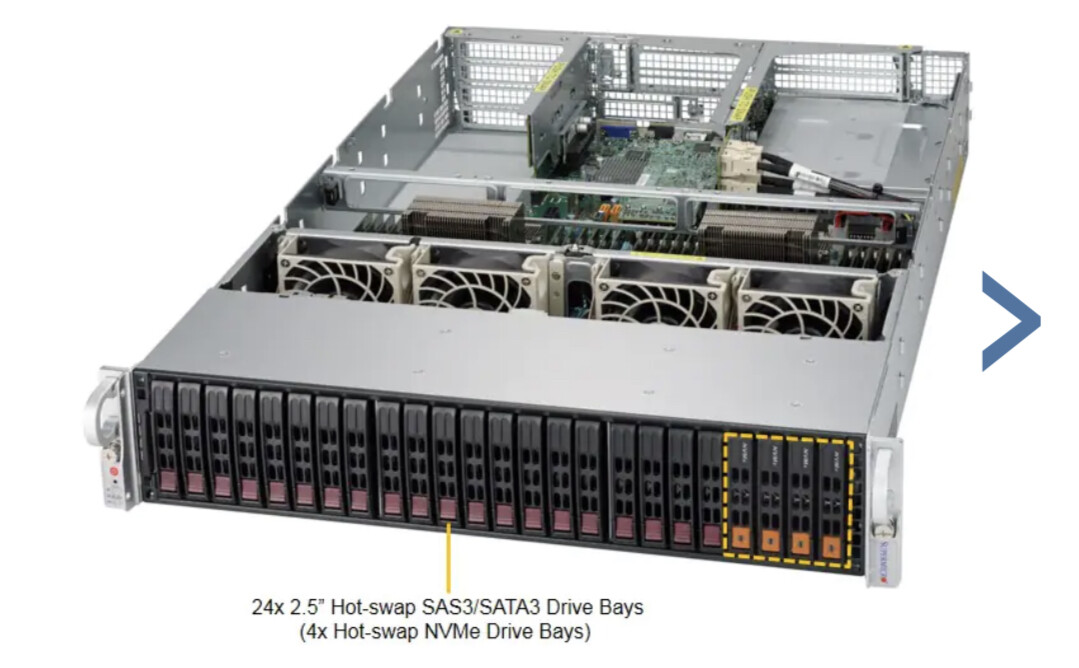 Supermicro Server 24 SFF Bay (4x U.2 NVME) Xeon E5-2680 V4 28 Cores 64GB DDR4 A