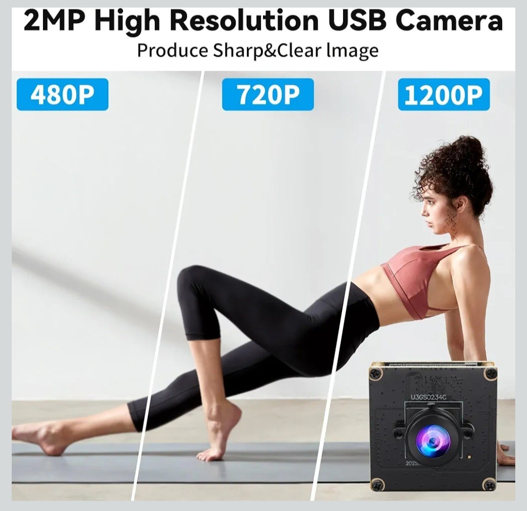 USB3.0 Global Shutter AR0234 CMOS Fisheye 200FPS 1200P Machine Vision Camera