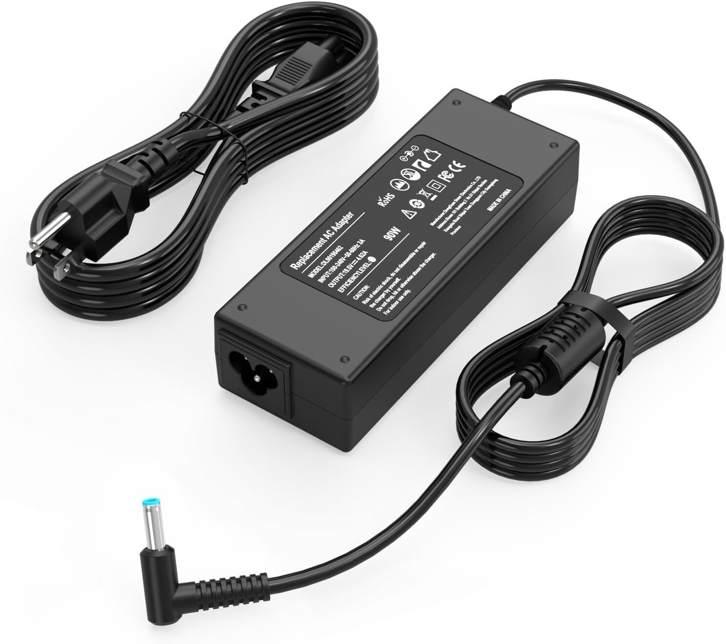 90W Laptop Charger for HP Spectre X360 13 15 Power Supply Cord (Smart Blue Tip)