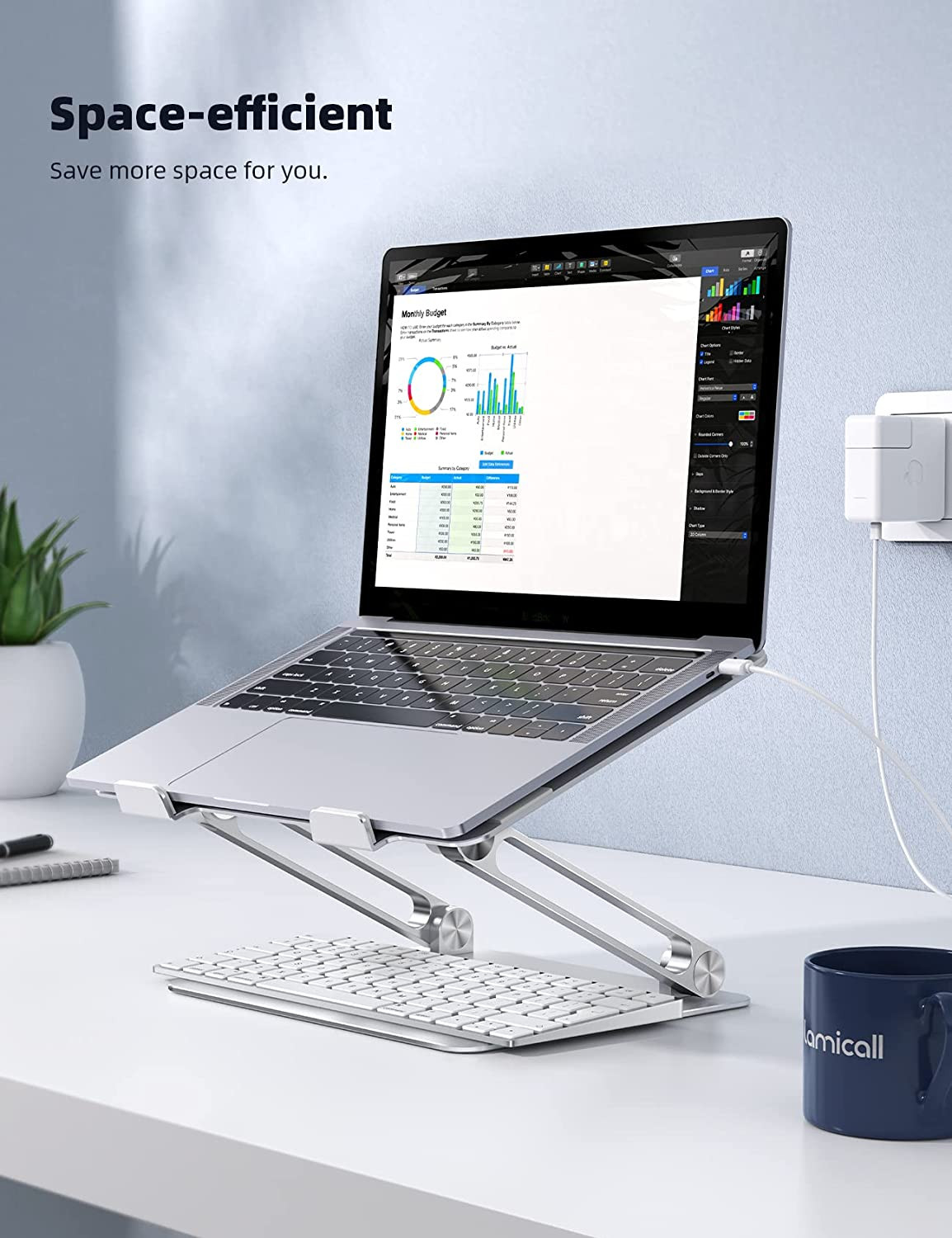 Lamicall Adjustable Laptop Stand, Portable Laptop Riser, Aluminum Laptop Stand f