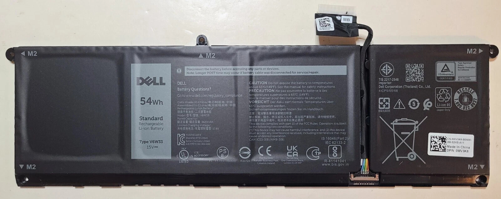 Original V6W33 Battery for Dell Inspiron 15 3510 3511 3515 3520 3525 3530 3535