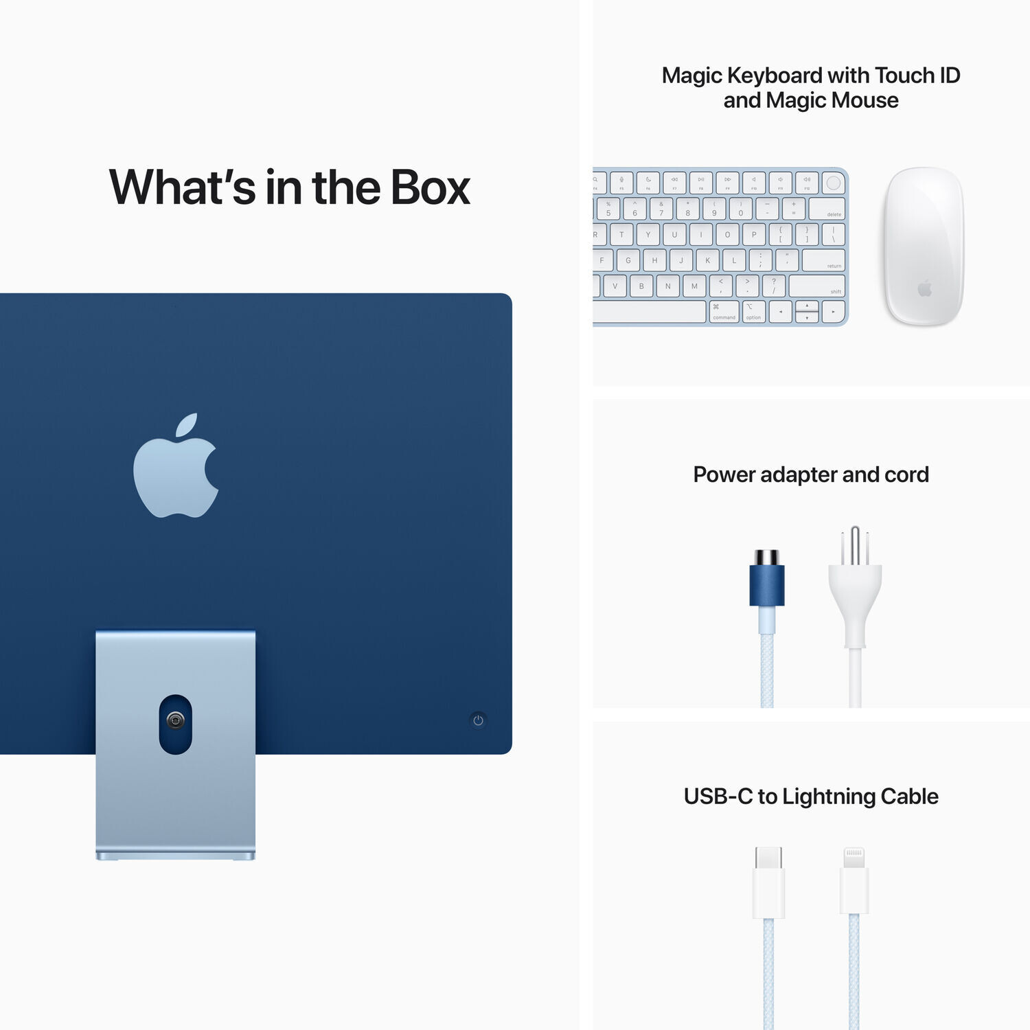 iMac 24″ with Retina 4.5K Display All-In-One M1 CPU 8G 256GB SSD MGPK3LL/A Blue