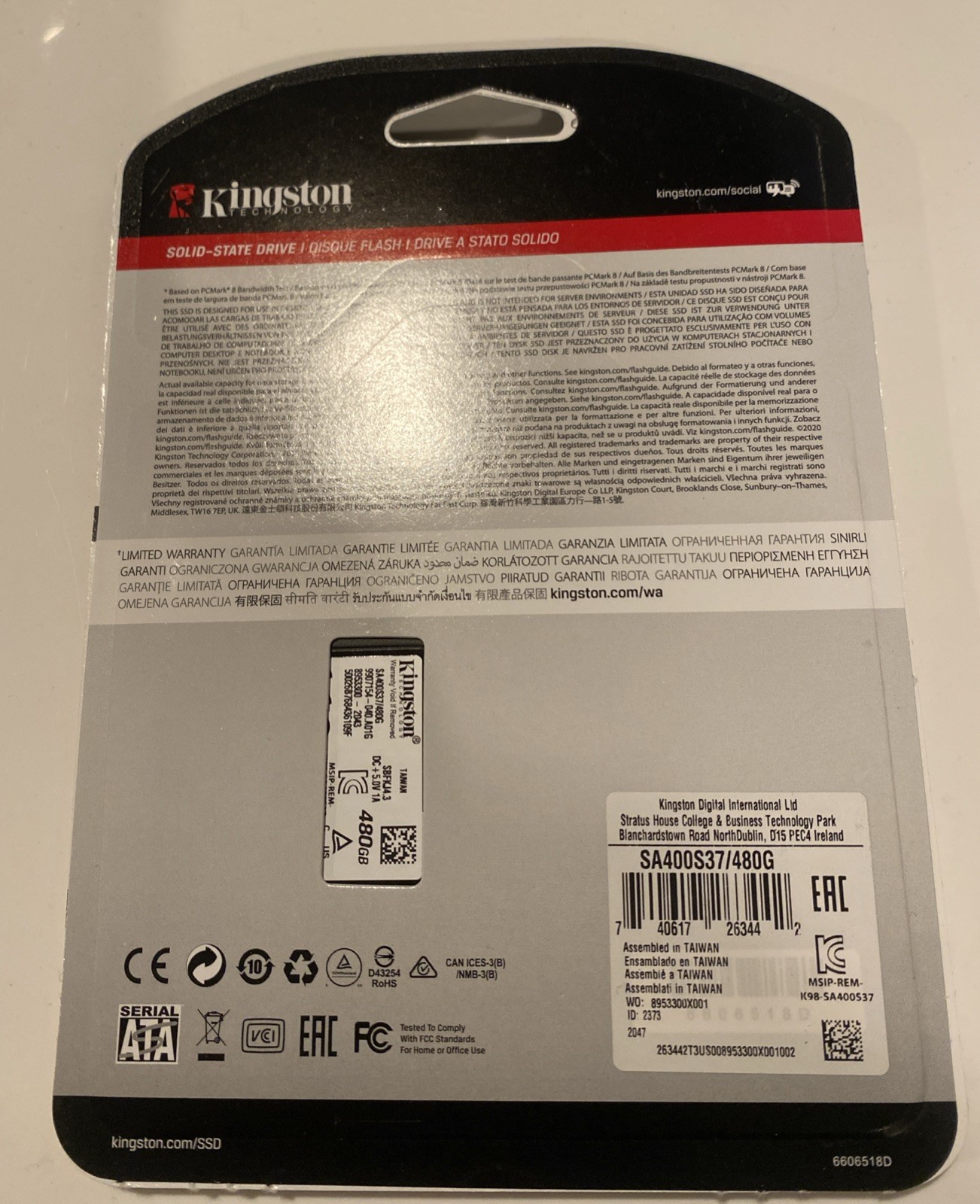 Kingston 480GB A400 SATA III SSD 3D NAND 2.5”/7mm Cased SA400S37/480G