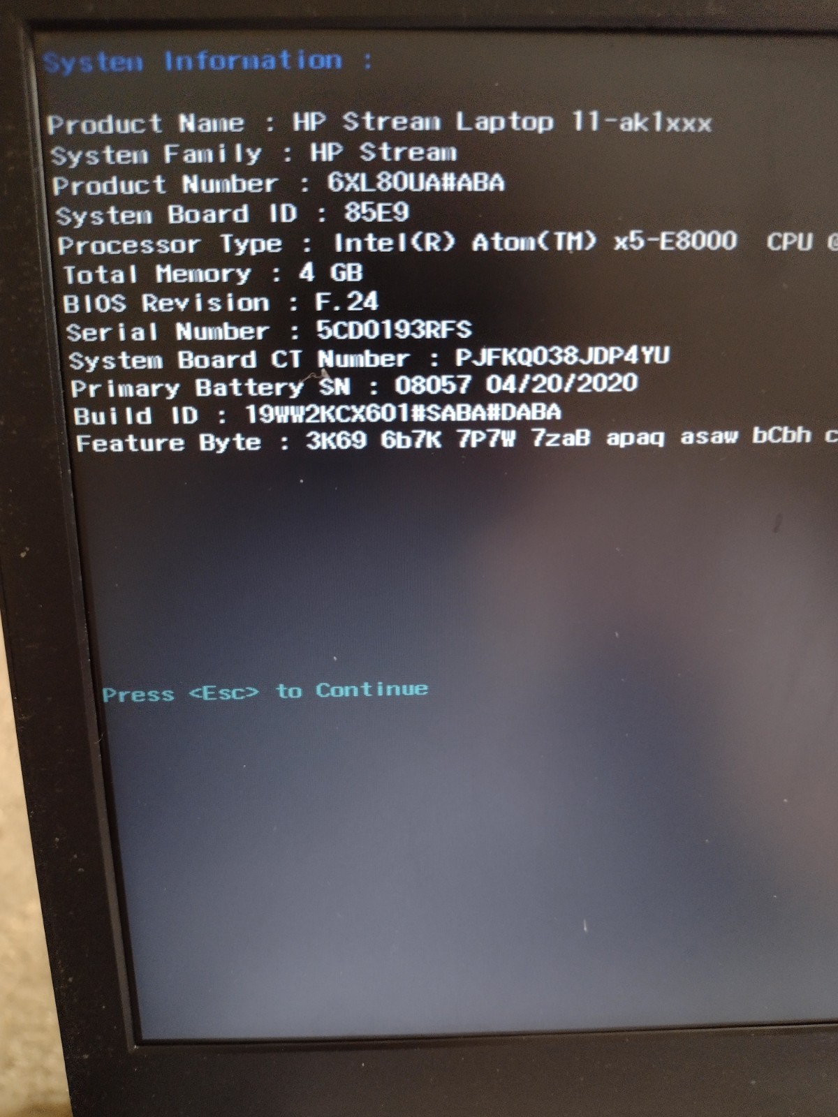 HP Stream 11-ak0035nr Intel ATOM X5-E8000 4GB/32GB/11.6″ NICE GOOD BATT DEBIAN