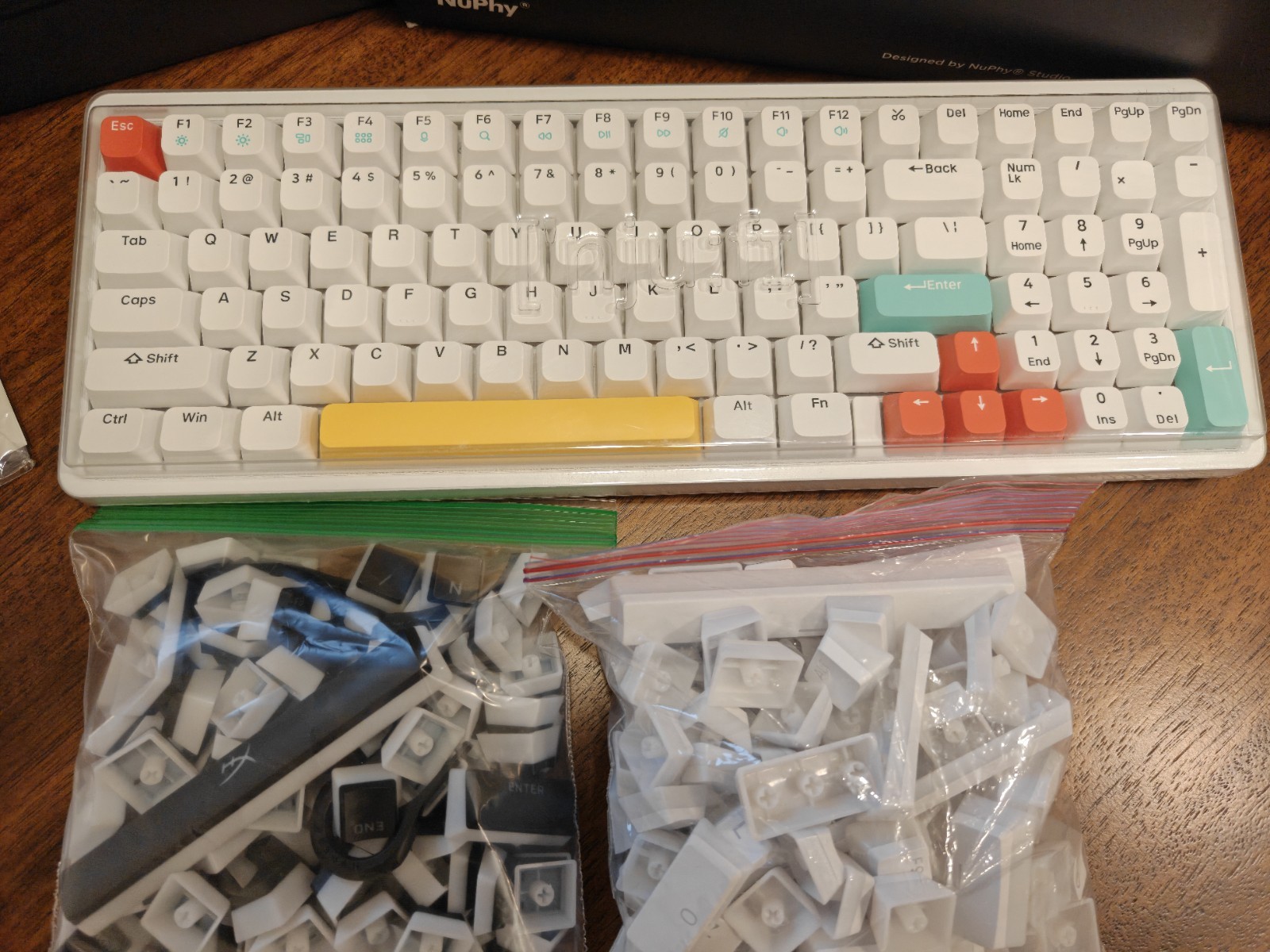 NuPhy Halo96 Mechanical Keyboard Rose Glacier Switches + HyperX Pudding Keycaps