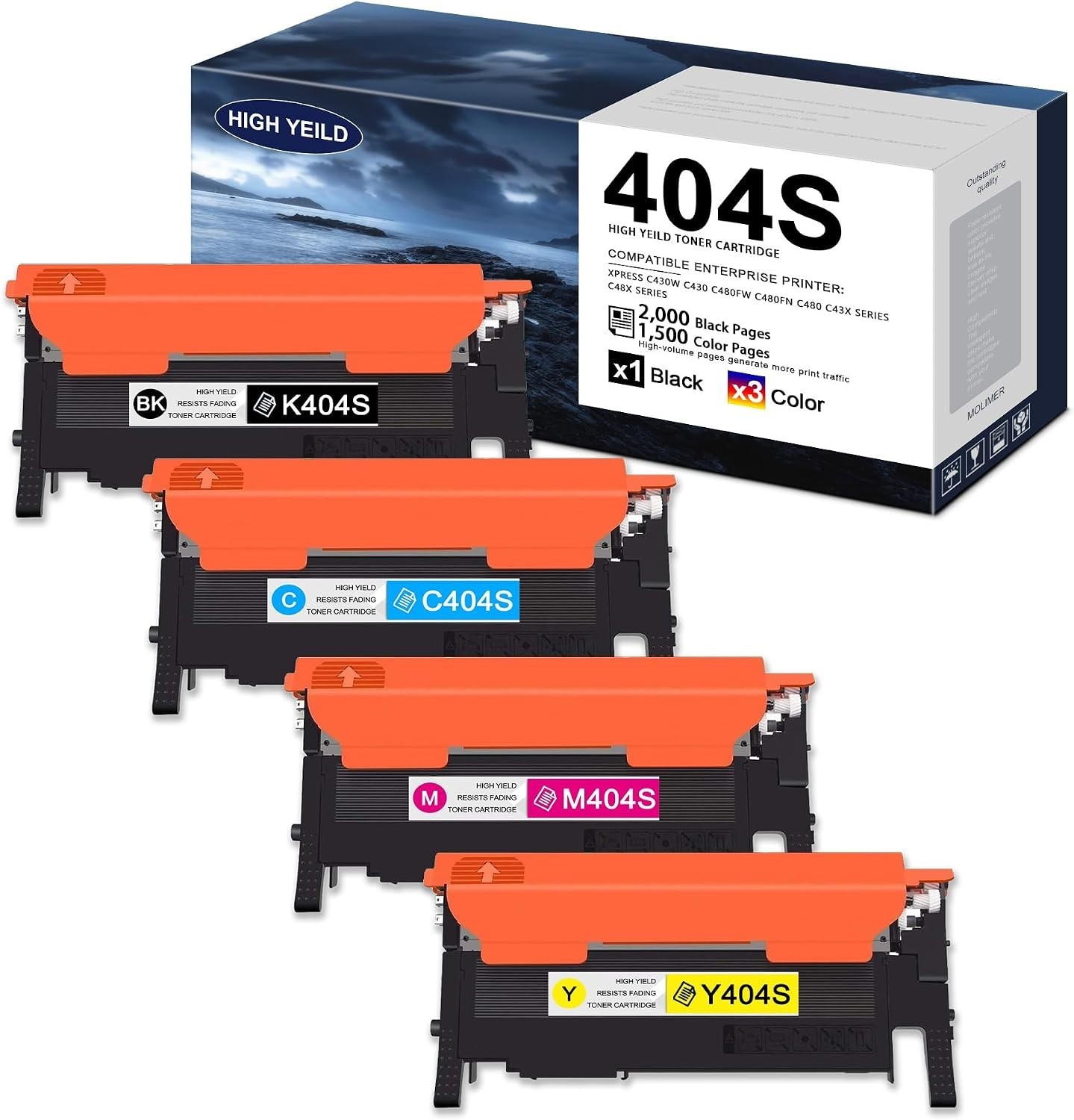 4x CLT-404S Toner Cartridge Set For Samsung 404S K404S Xpress C480FW C480W C430W