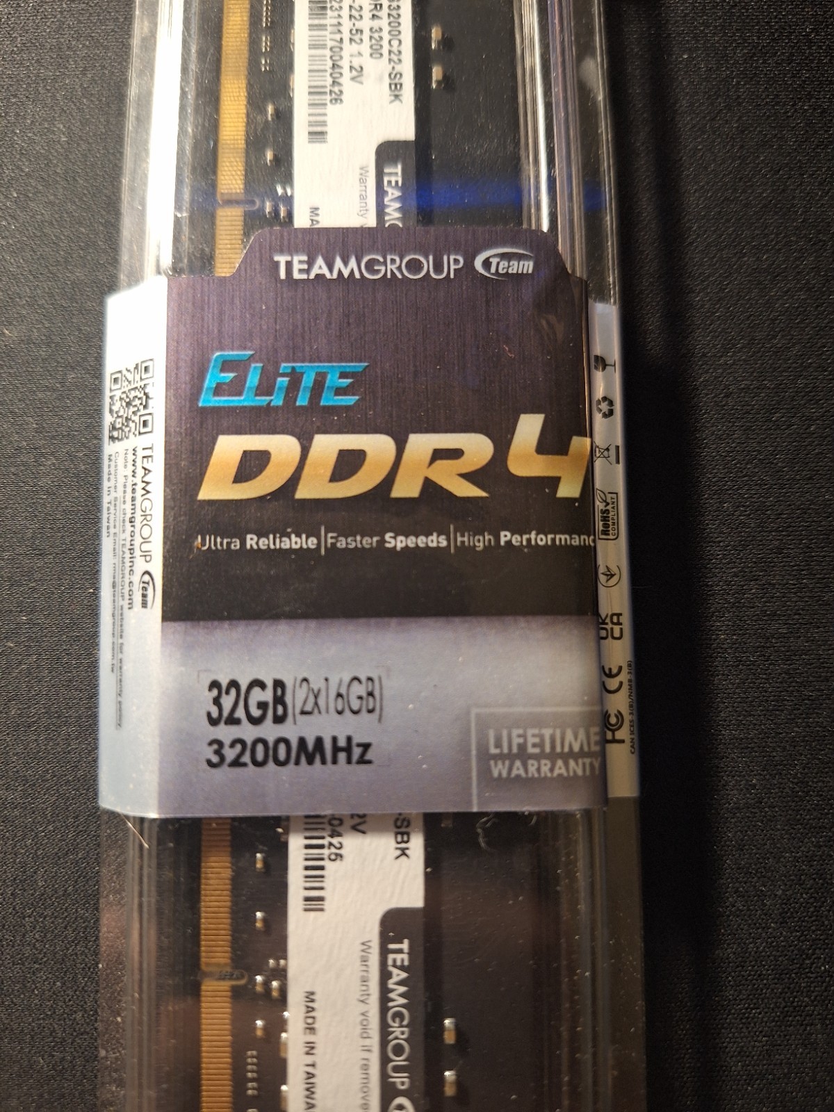 Team Group Elite 32GB (2 x 16GB) PC4-25600 (DDR4-3200) Memory…