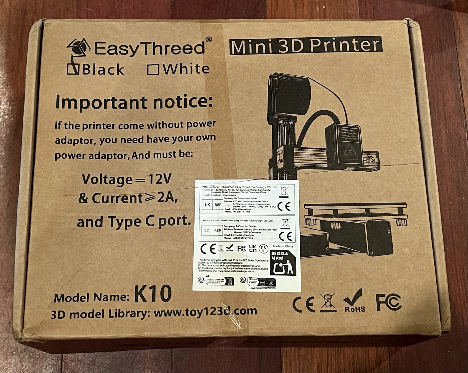 EasyThread K10 Mini 3D Printer Portable Desktop FDM Printing Machine