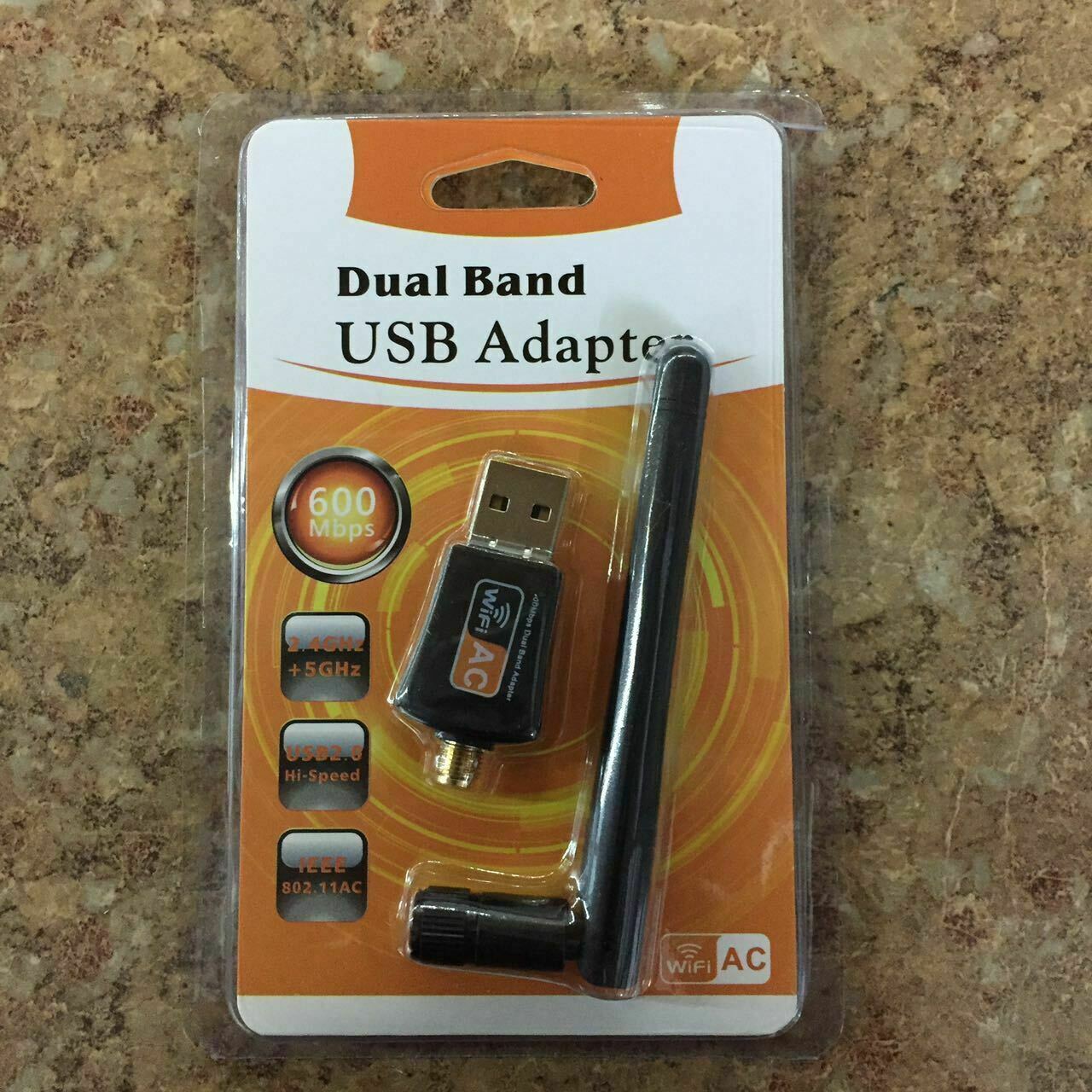 600Mbps USB WiFi Adapter Dual Band Wireless Network Laptop Desktop PC Antenna