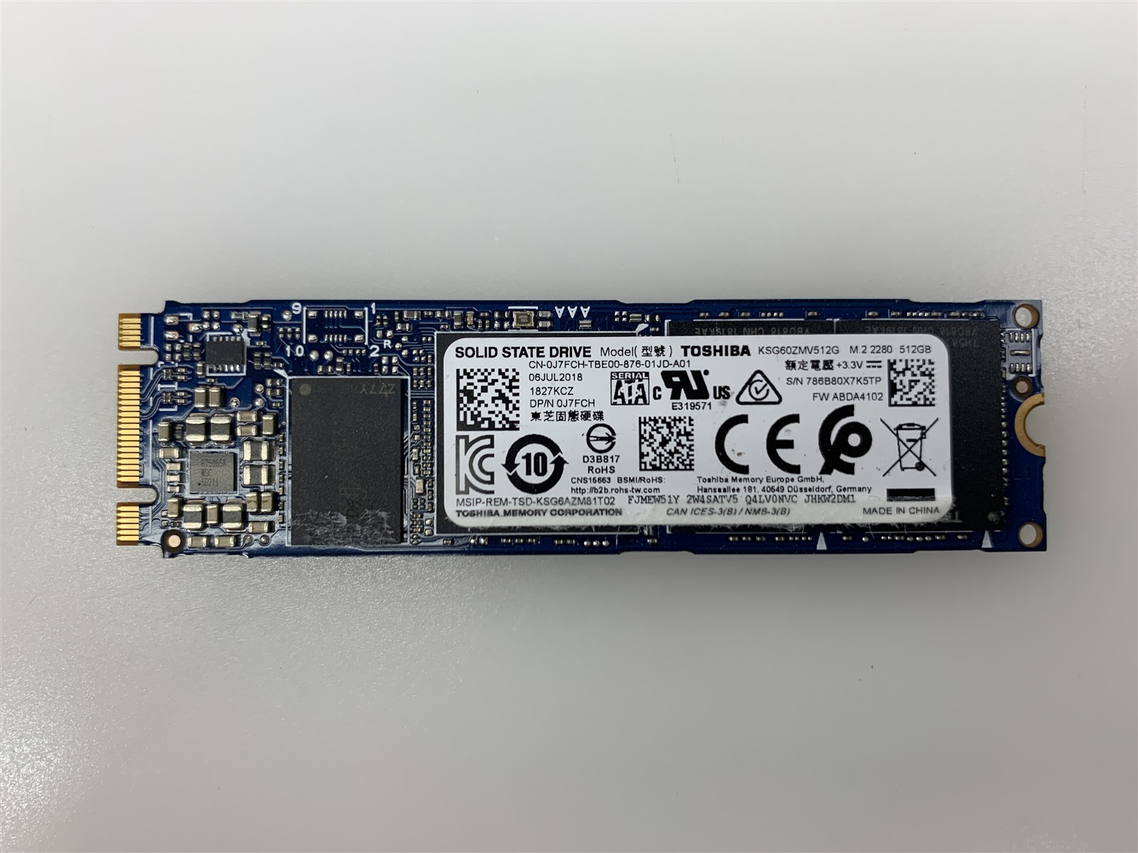 Toshiba KSG60ZMV512G M.2 2280 SATA 512GB SSD