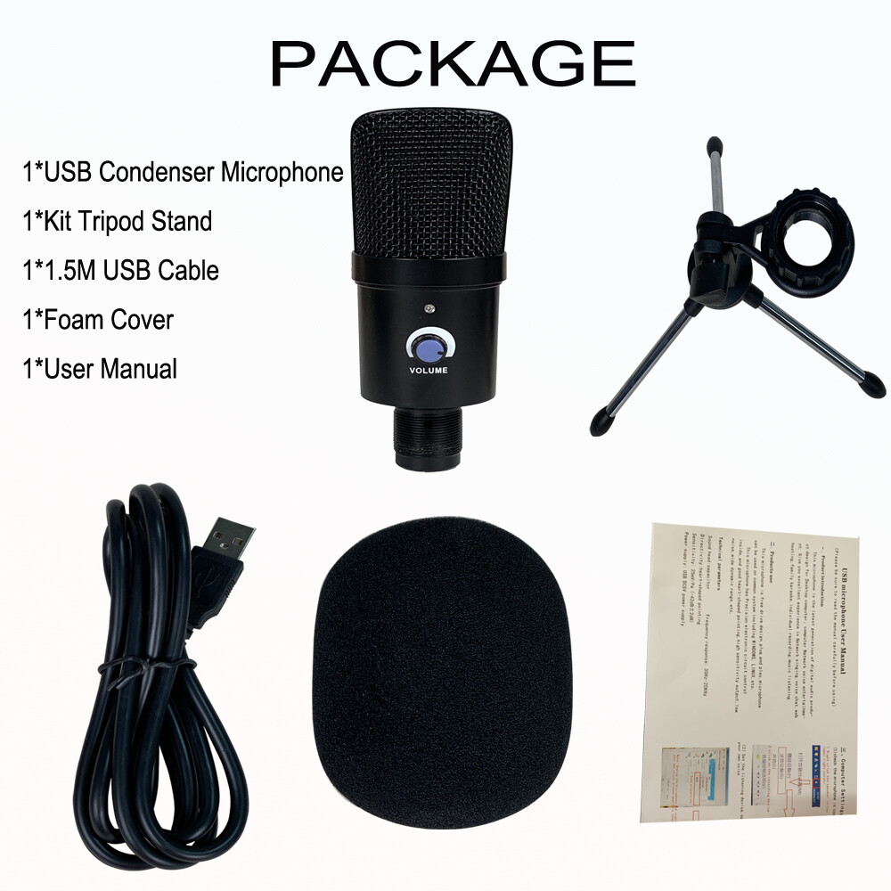 Laptop USB Cardioid Microphone Condenser Kit Studio Recording Chat PC Game Mic