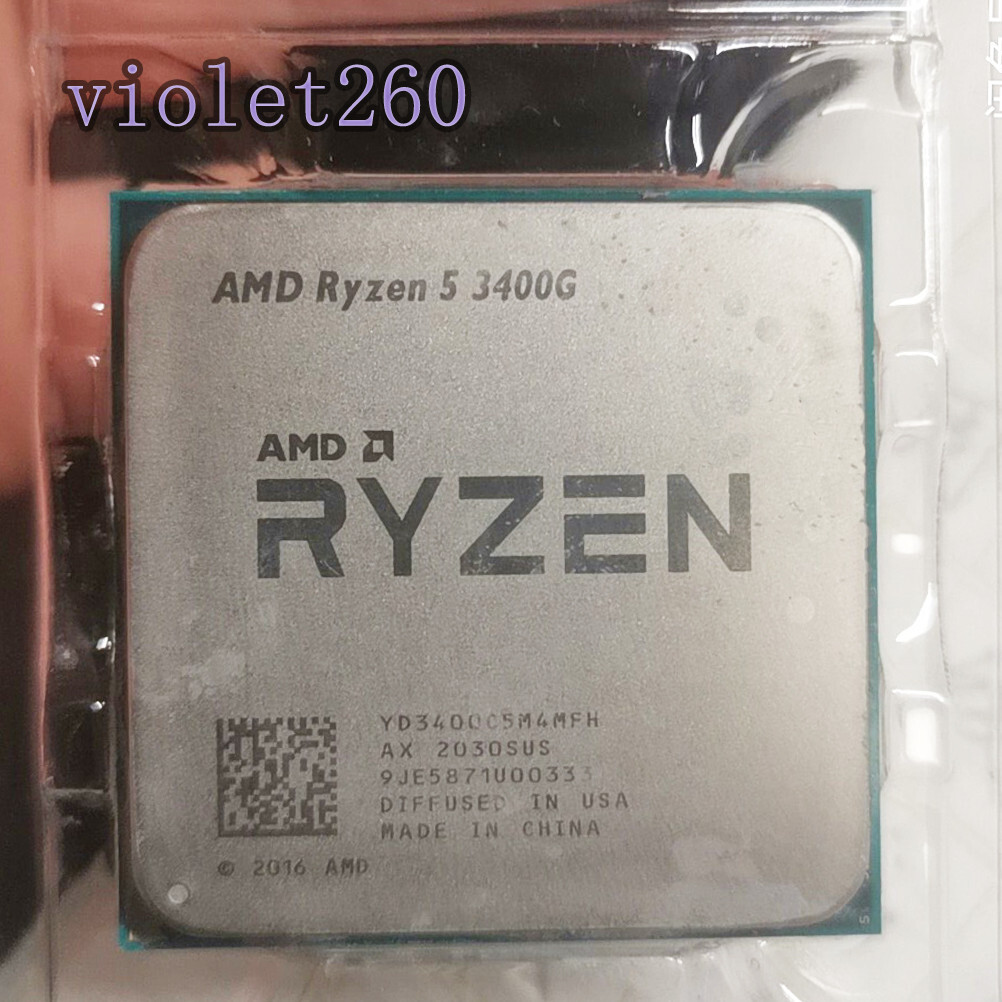 AMD Ryzen R5 3400G AM4 CPU Processor R5 3400G Zen+ 3.7GHz/4MB Quad-Core