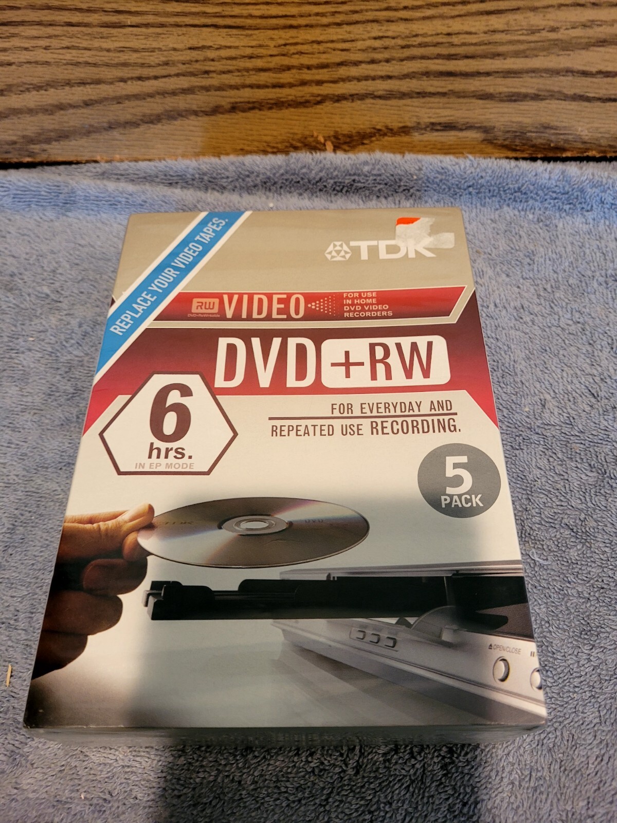 TDK~DVD +RW VIDEO FOR USE IN ALL HOME DVD VIDEO RECORDERS 5 Pack 6 HRS.