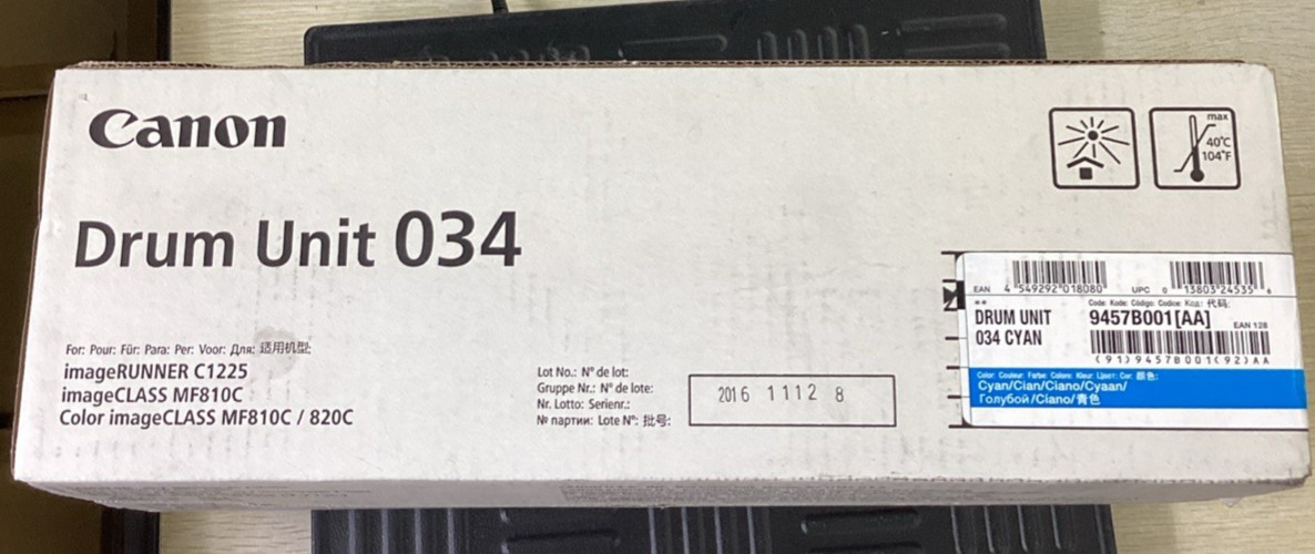 OEM RETAIL Sealed Canon 034 Drum Cartridge Cyan 9457B001