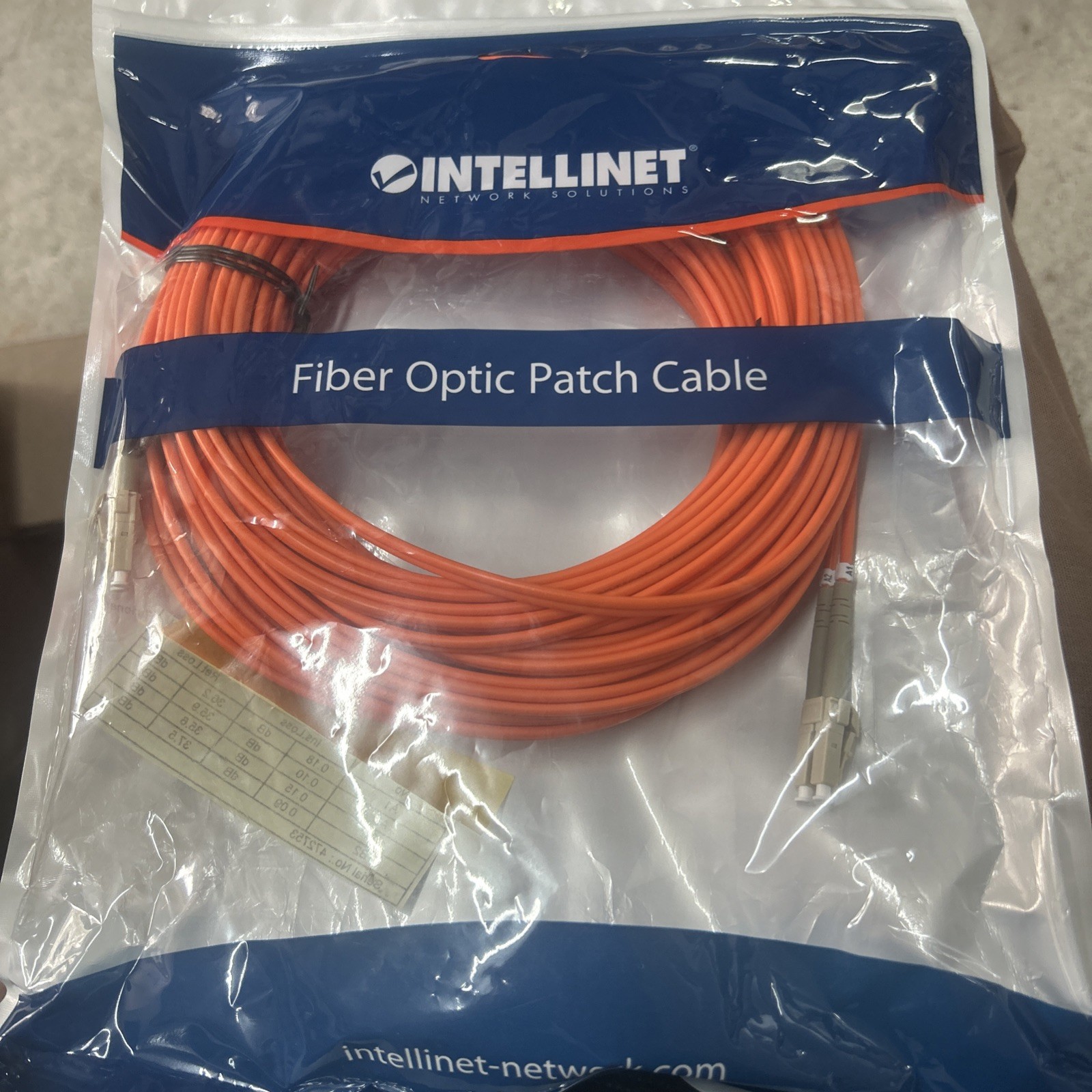 Intellinet INT Fiber Patch Cable MM LC/LC 50/125um OM2 20M LSZH NEW NIP
