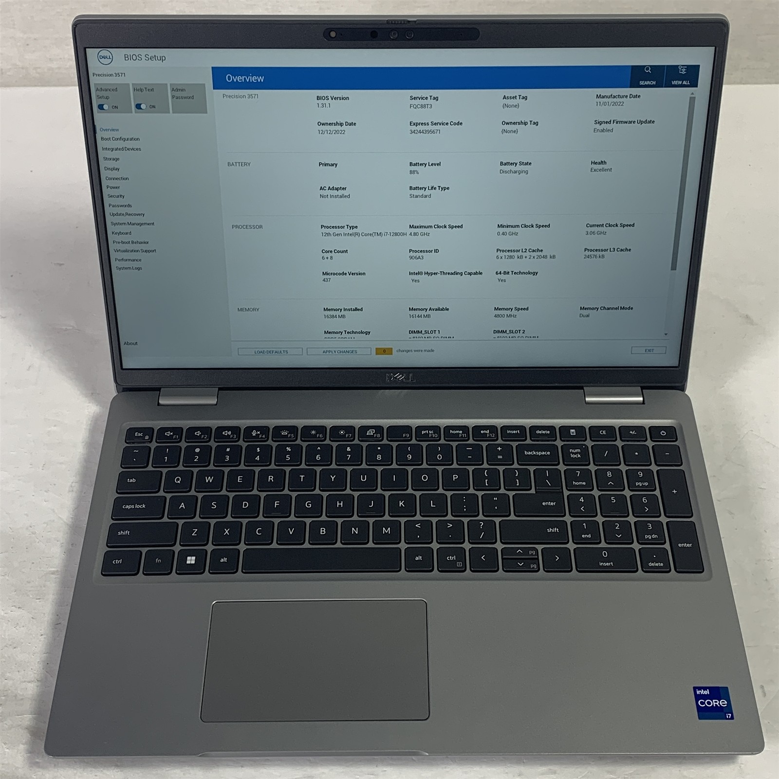 Dell Precision 3571 15.6″ Laptop i7-12800H 2.4GHz 16GB 512GB NVMe SSD – Win 11