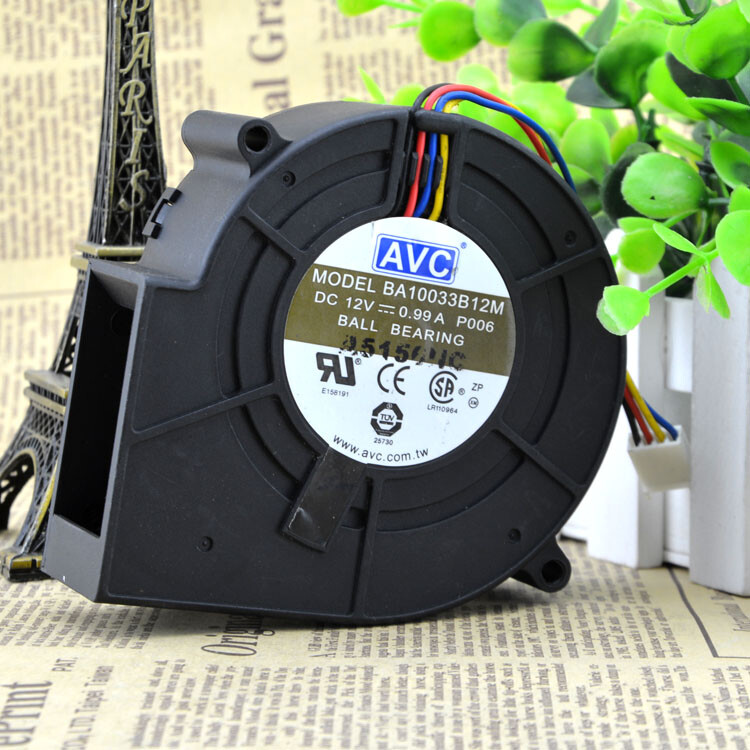 1pcs AVC BA10033B12M DC12V 0.99A 9cm 9733 4 wire 4pin blower turbo DC fan