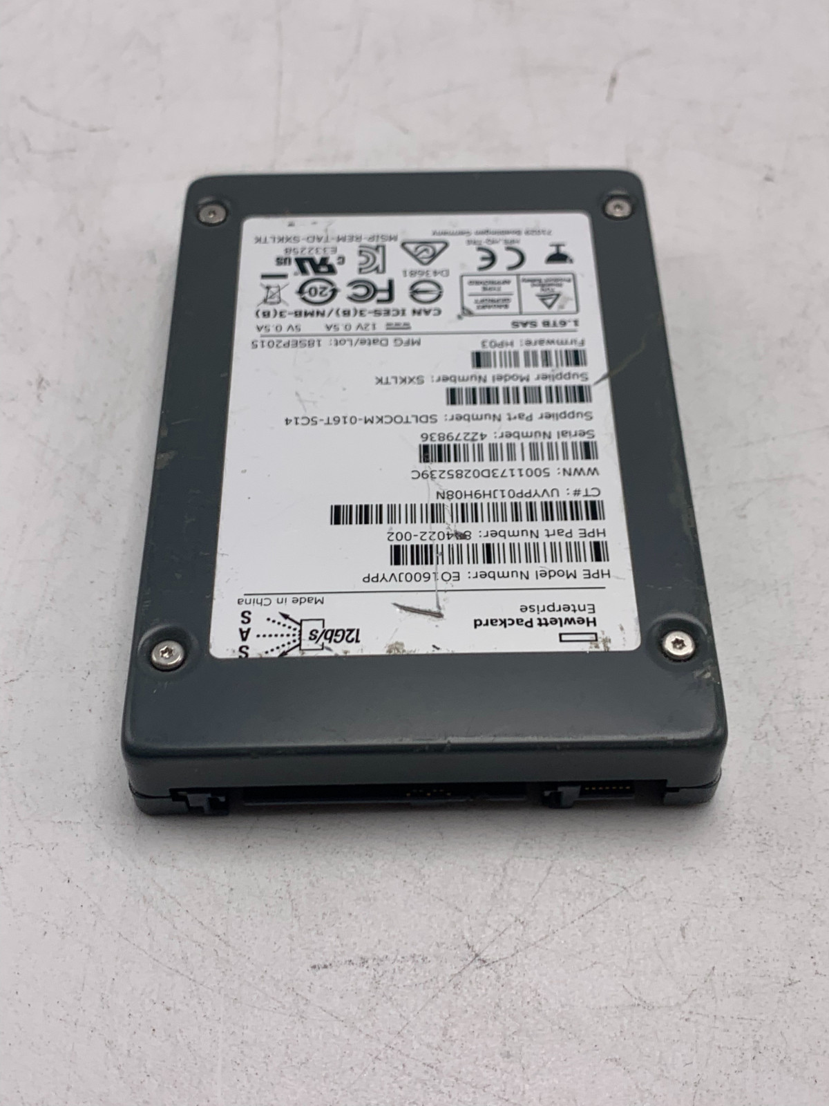 *Torn Label* HP 844022-002 1.6TB 12G SAS 2.5″ SSD Drive w60