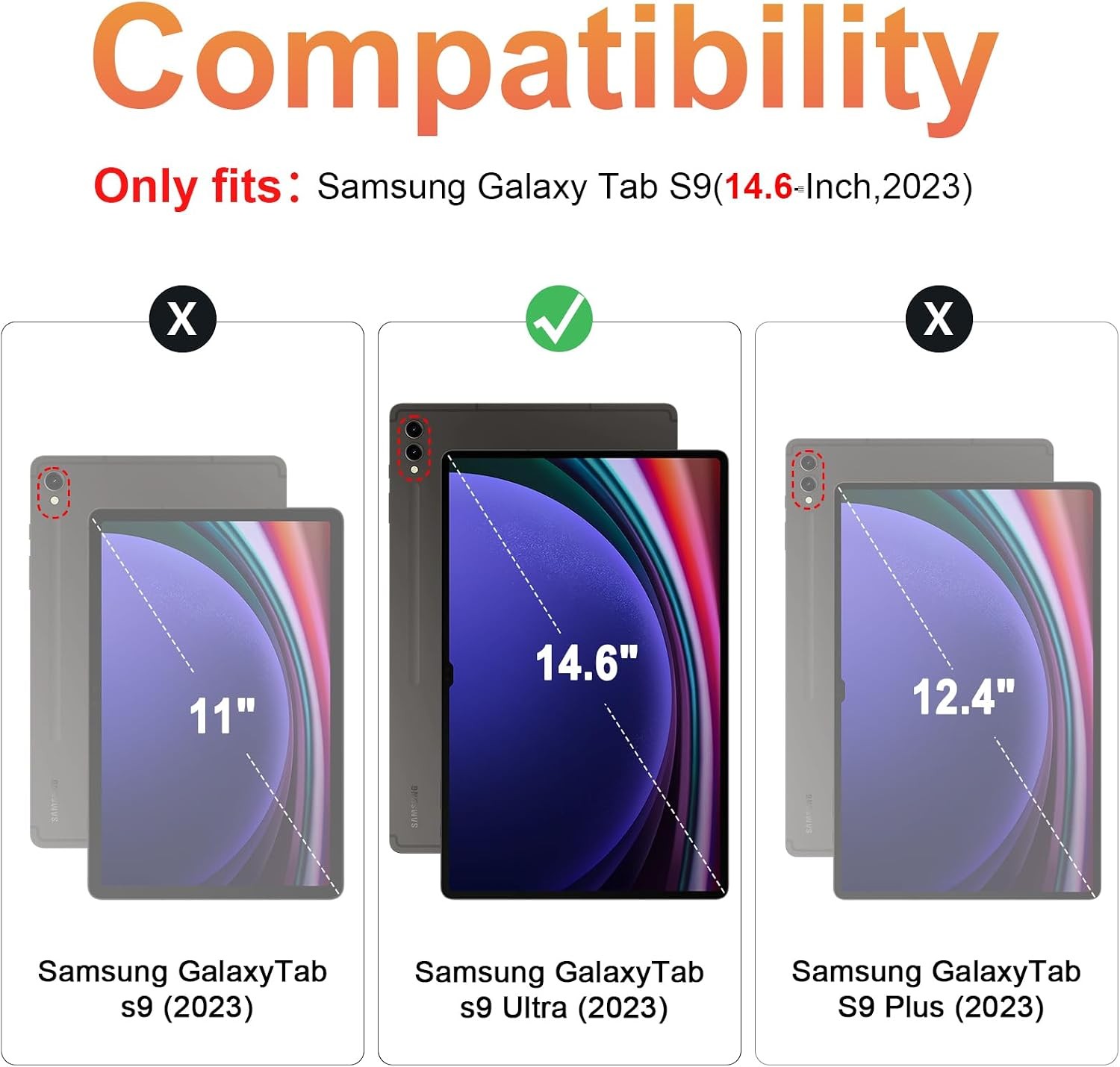 Slim Folio Protective Case for 14.6 Inch Samsung Galaxy Tab S10/S9 Ultra with S