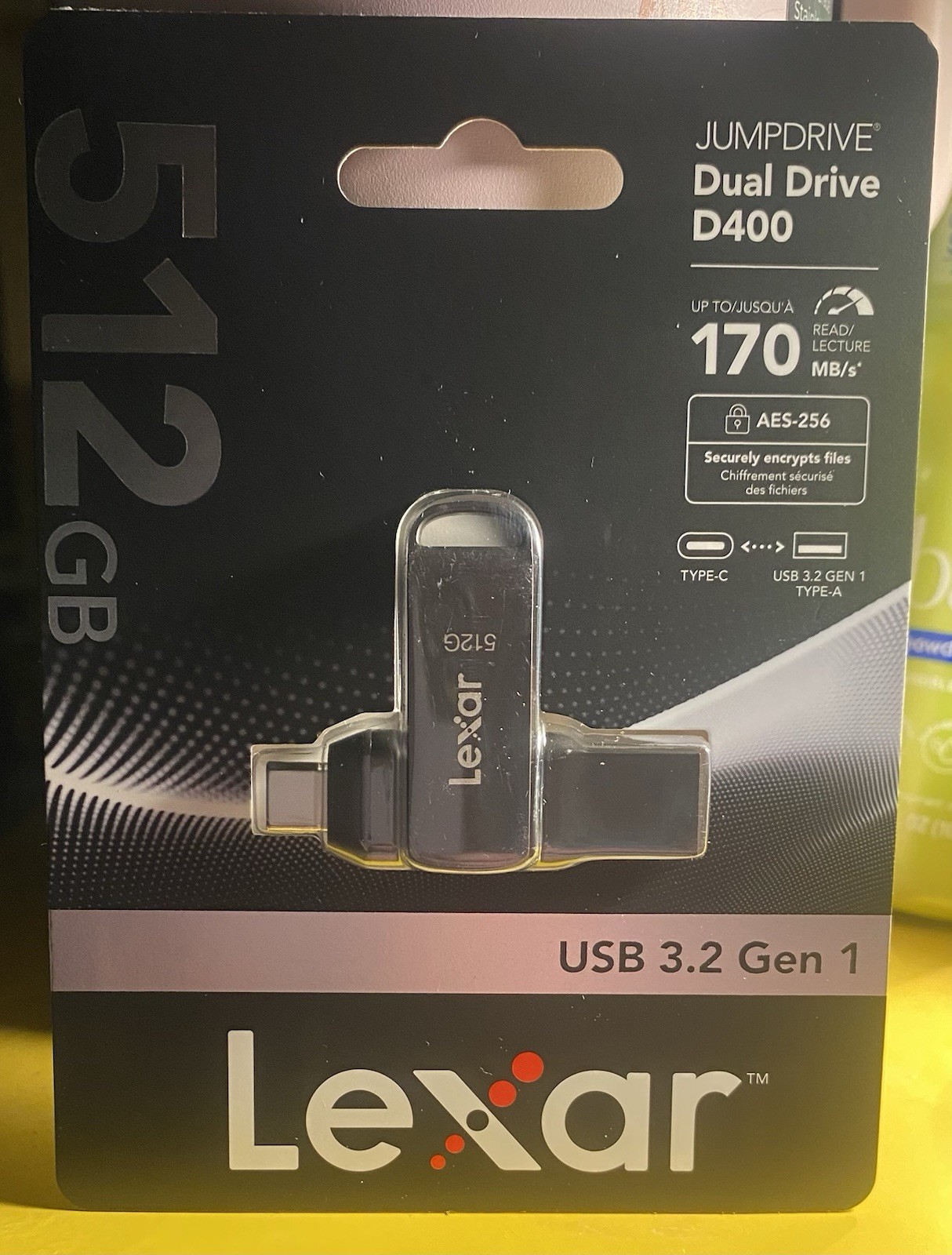 Lexar 512GB JumpDrive Dual Drive D400 USB 3.2 Gen 1 Type-C & Type-A Flash Drive
