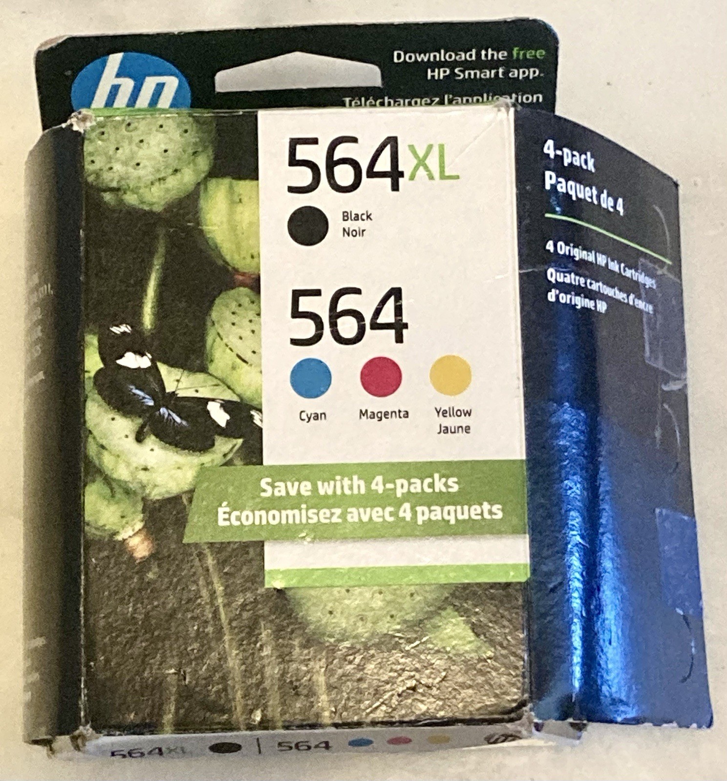 HP 564Xl Black & 564 Color Standard Ink Cartridges New/Open Box 5-7/2027