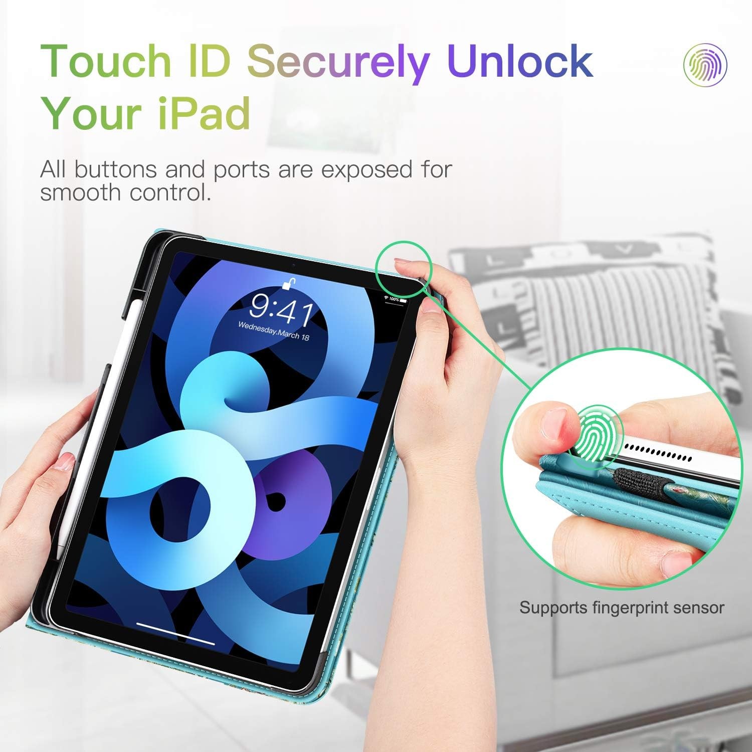 Case For iPad Air 11-inch M3 (2025) / M2 (2024) Protective Cover with Pocket
