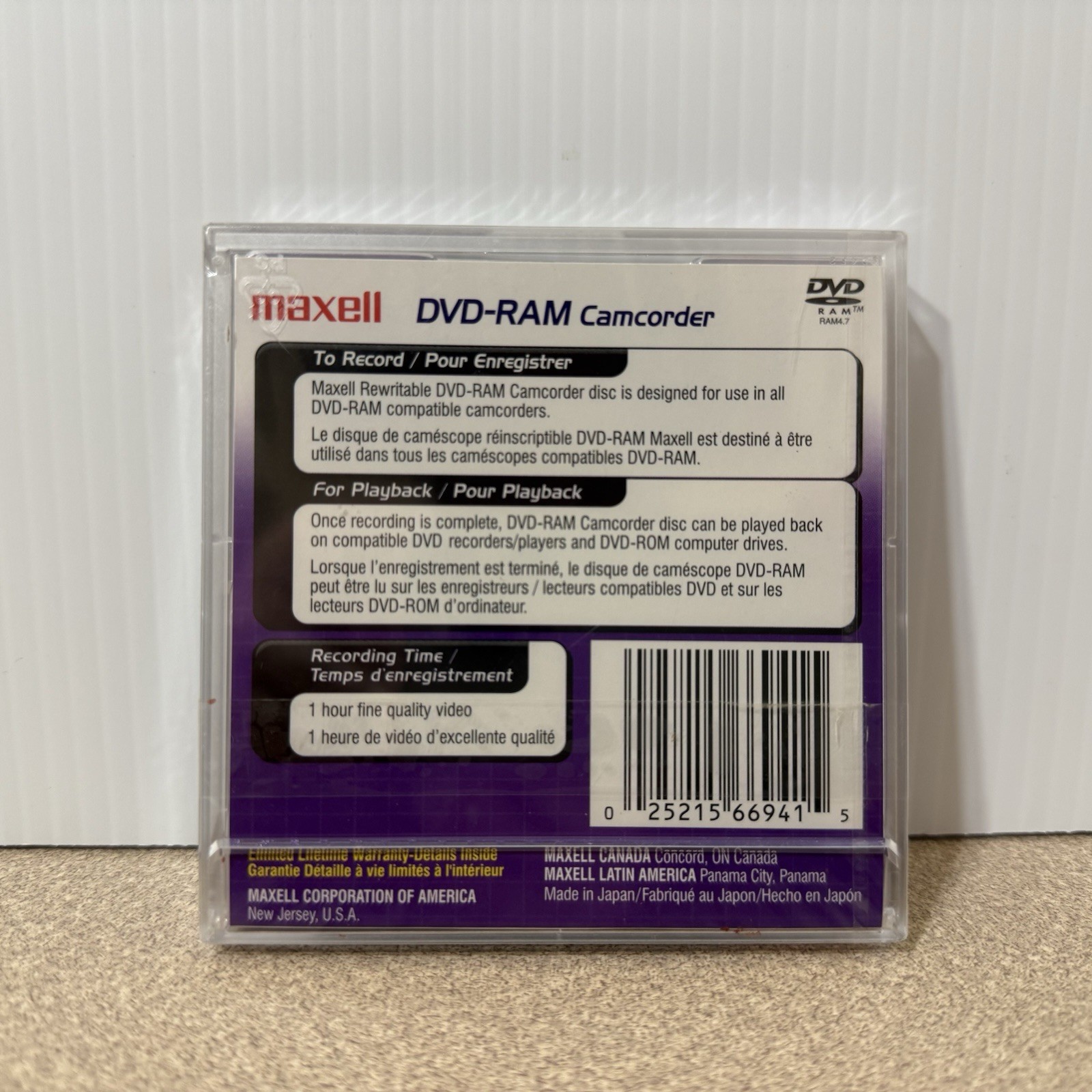 Maxell DVD-R & DVD-RAM Round Cartridges DVD Camcorders