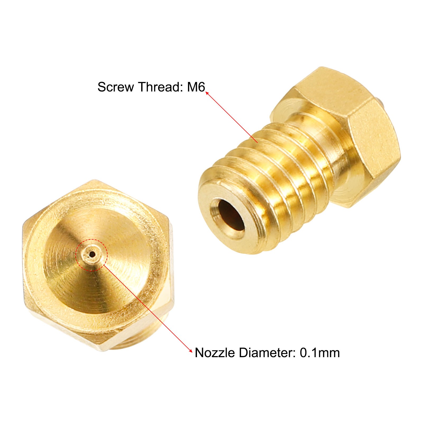 20Pcs 0.1mm Extruder Nozzles Head 1.75mm Extruder Print