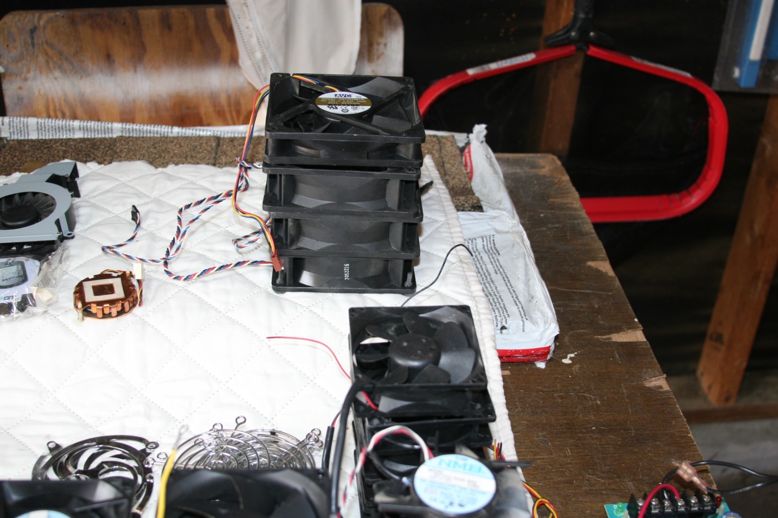 Misc Computer Parts, fans, switches,speakers, see description.