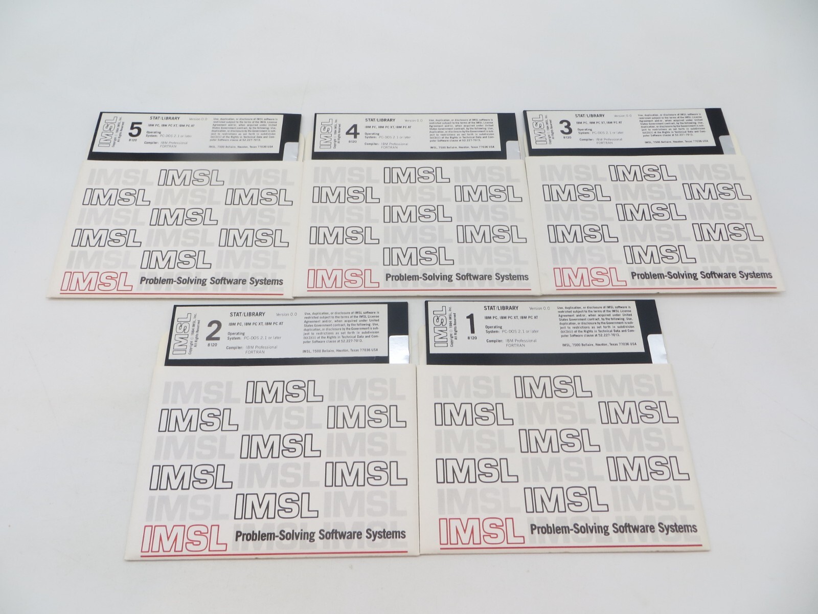IMSL STAT/LIBRARY Version 0.0 5.25″ Floppy Disks for IBM PC/XT/AT computers 1984