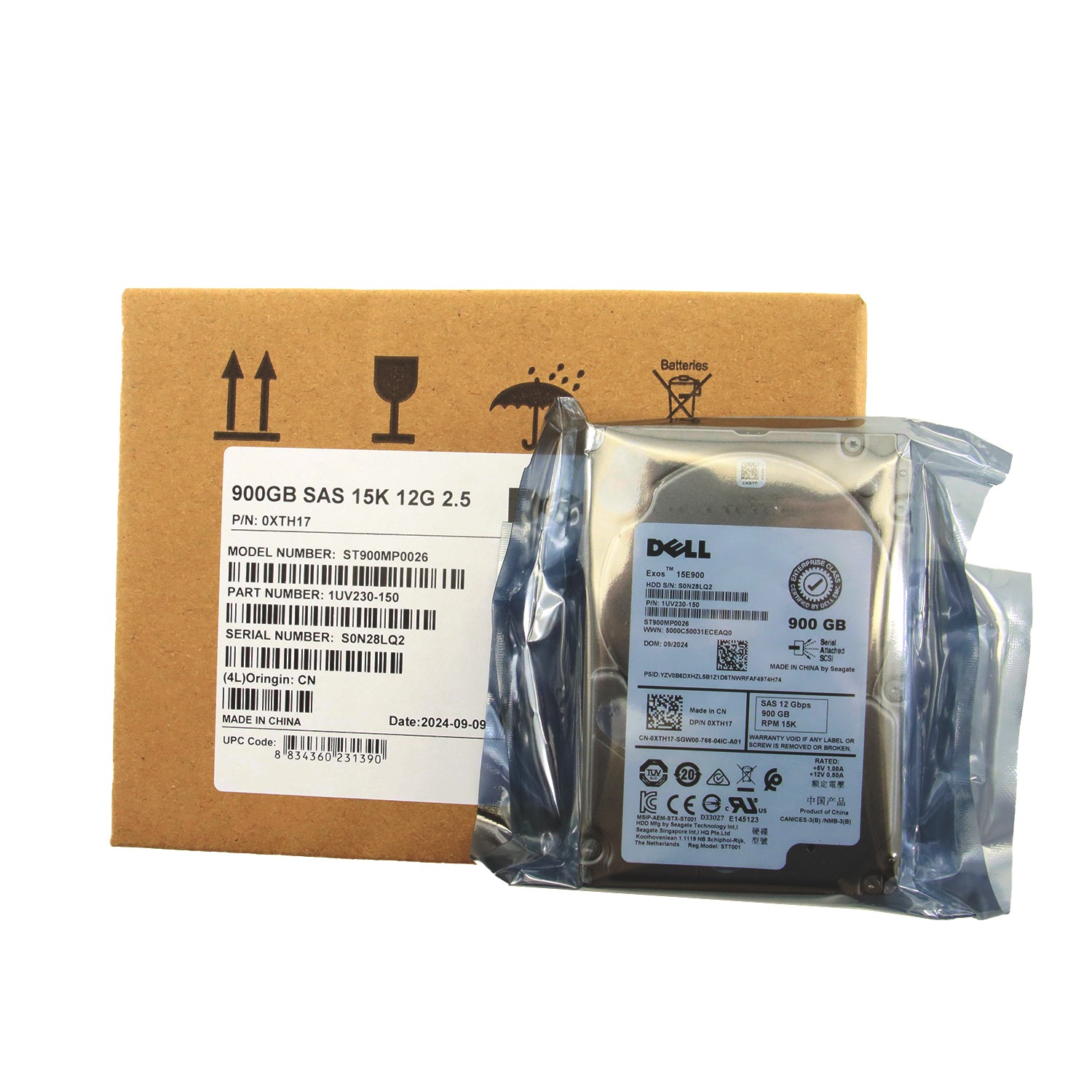 Dell 900GB SAS 15k 2.5″ 12G HDD XTH17 Seagate ST900MP0026 in 3.5” Caddy NEW