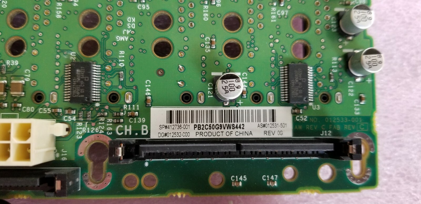 HP 8-bay SAS/SATA small form-factor (SFF) SAS backplane board