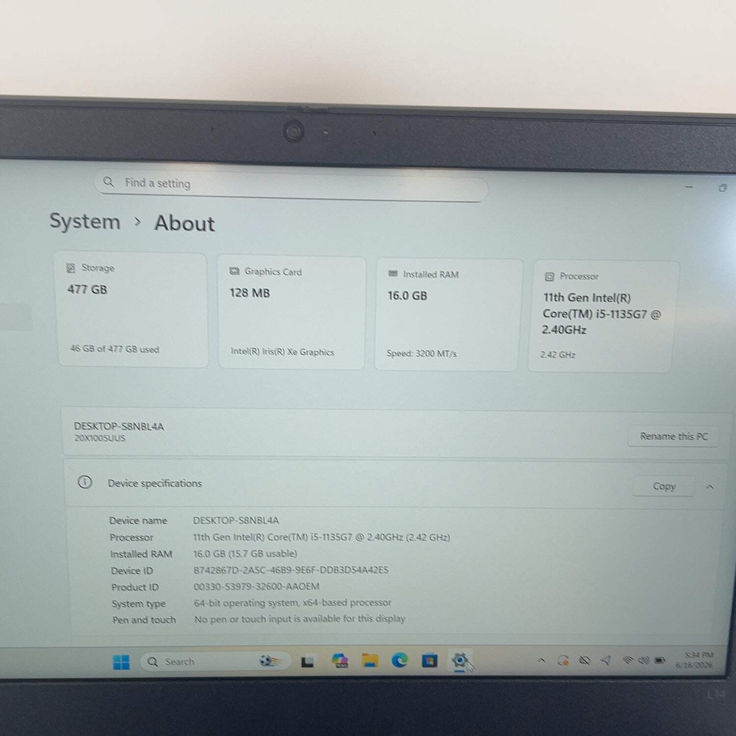 Lenovo ThinkPad L14 Gen 2 14″ i5-1135G7 2.4GHz 16GB RAM 512GB SSD