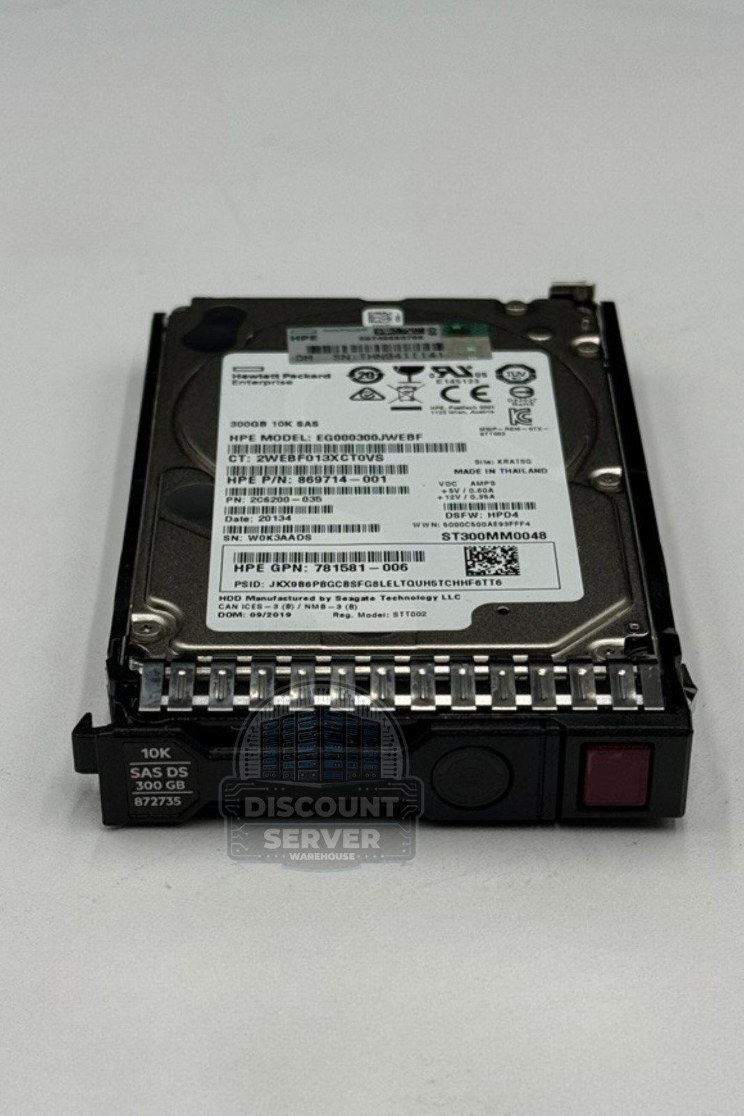 HPE 300GB 10K 12G SAS 2.5in SC Hard Drive 869714-001 Server PC w/ Tray
