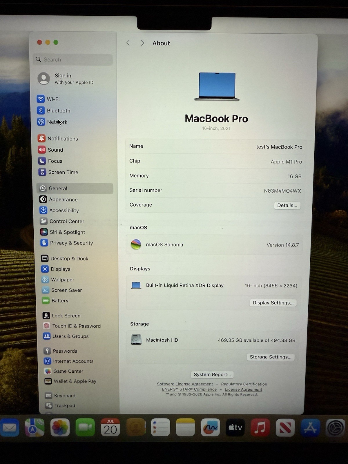 Apple MacBook Pro A2485 2021 – M1 Pro – 16GB RAM – 512GB SSD – Grade D