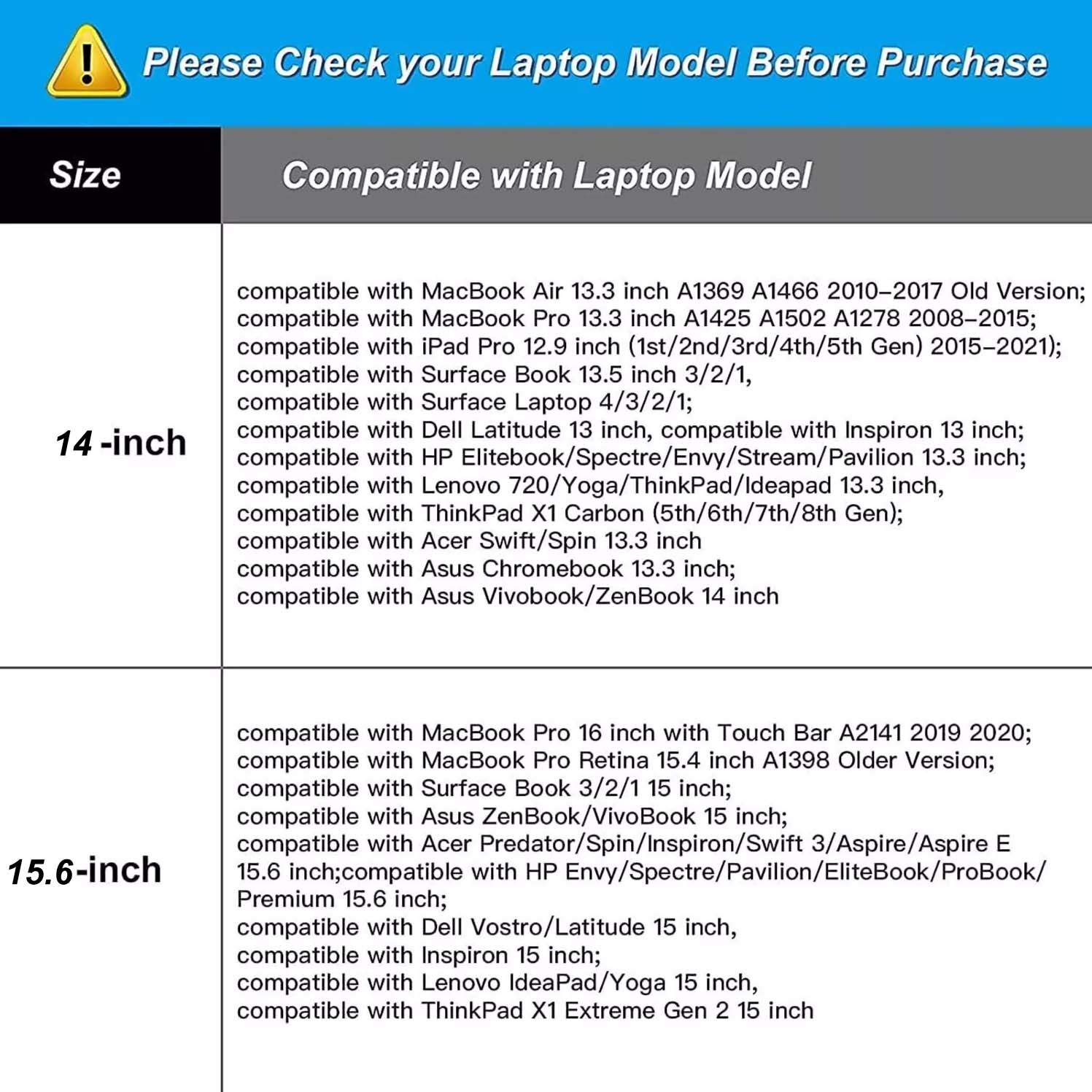 Laptop Handbag Sleeve Case 14″/15.6″ Carrying Bag Macbook Air Pro Lenovo Dell US